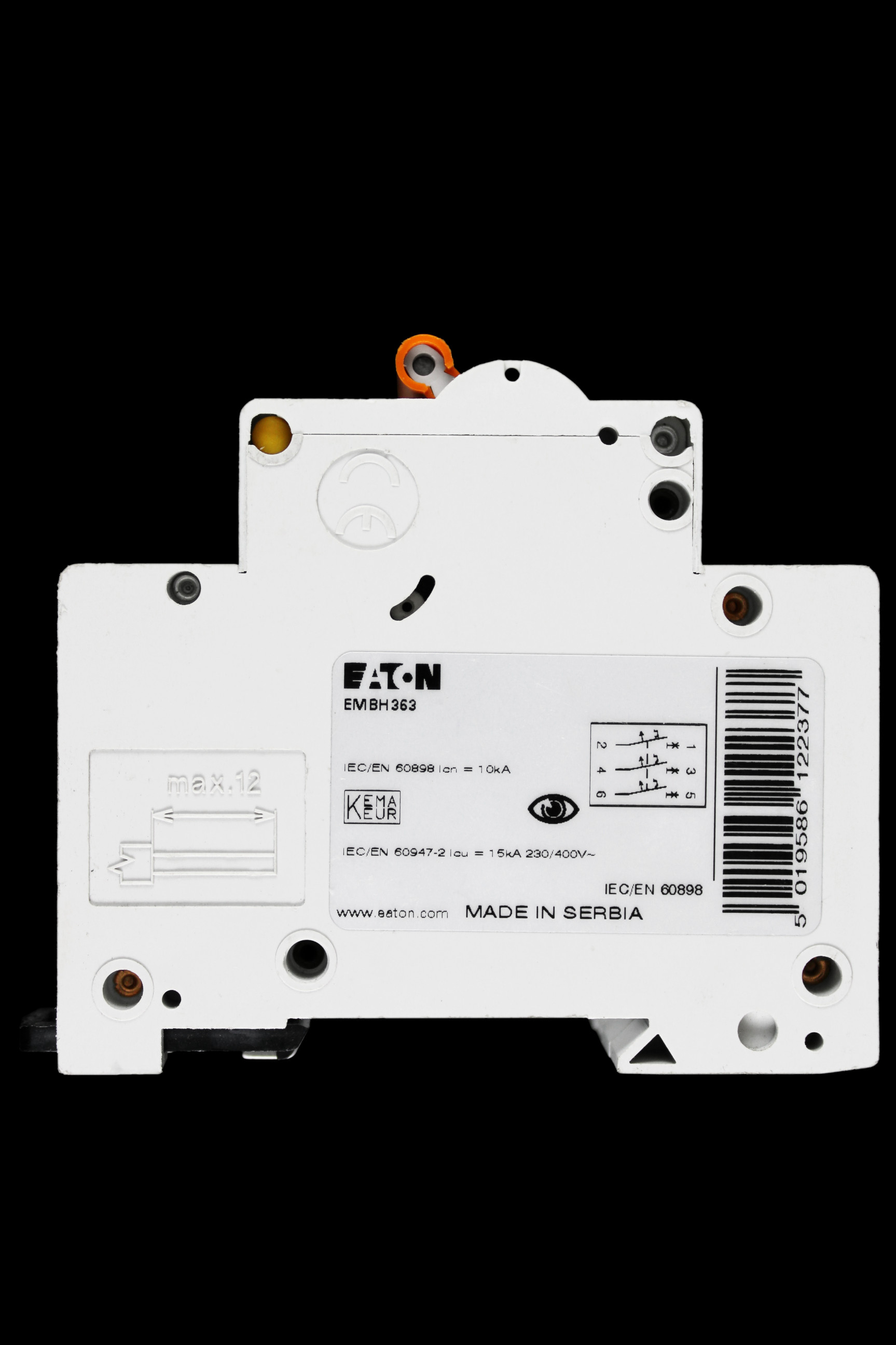 EATON 63 AMP CURVE B 10kA TRIPLE POLE MCB CIRCUIT BREAKER EMBH363