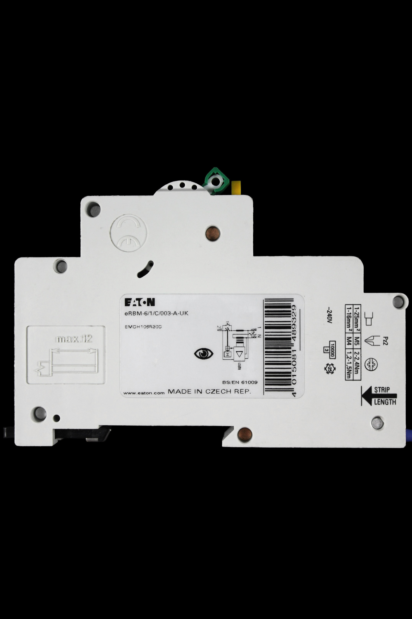 EATON 6 AMP CURVE C 10kA 30mA RCBO TYPE A EMCH106R30C ERBM-6/1/C/003