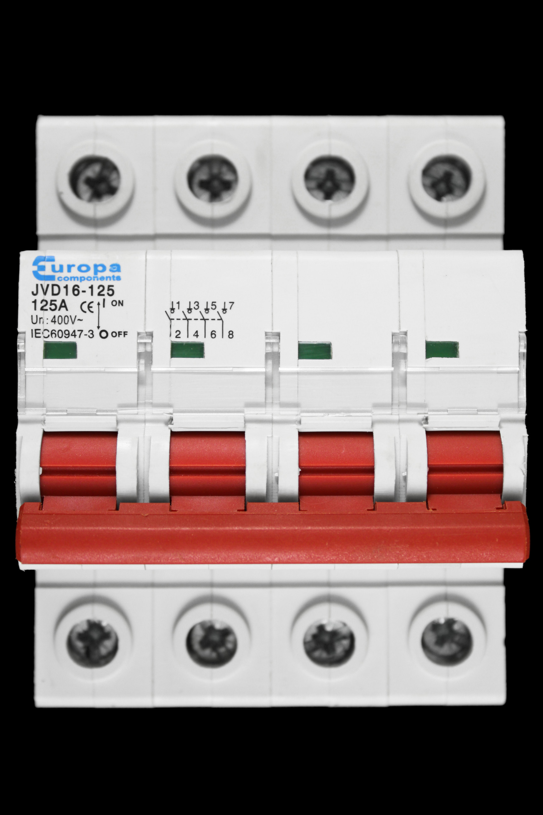 EUROPA 125 AMP FOUR POLE MAIN SWITCH DISCONNECTOR JVD16-125