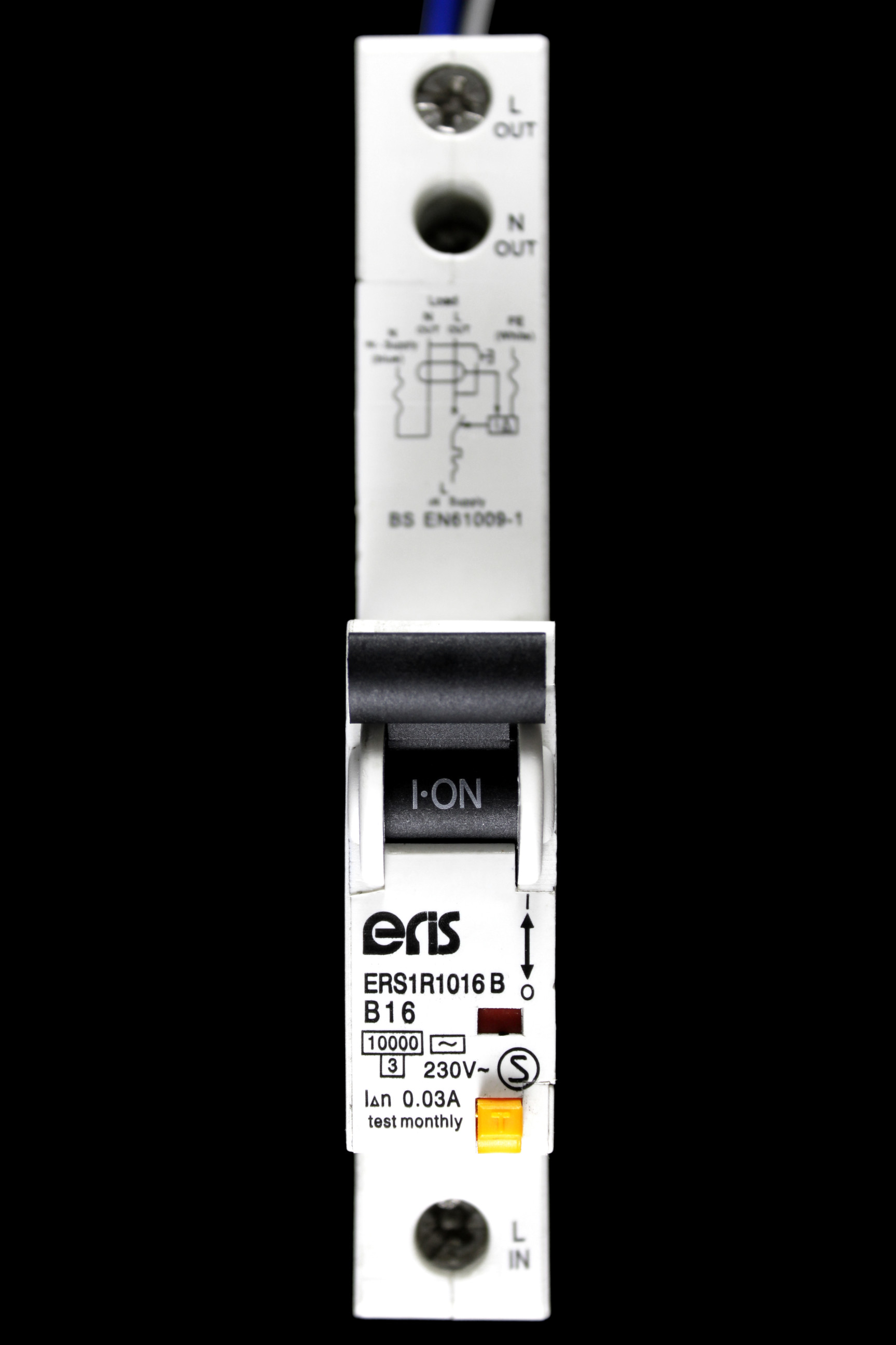 ERIS B 16 RCBO 10kA 30mA TYPE AC ERS1R1016B