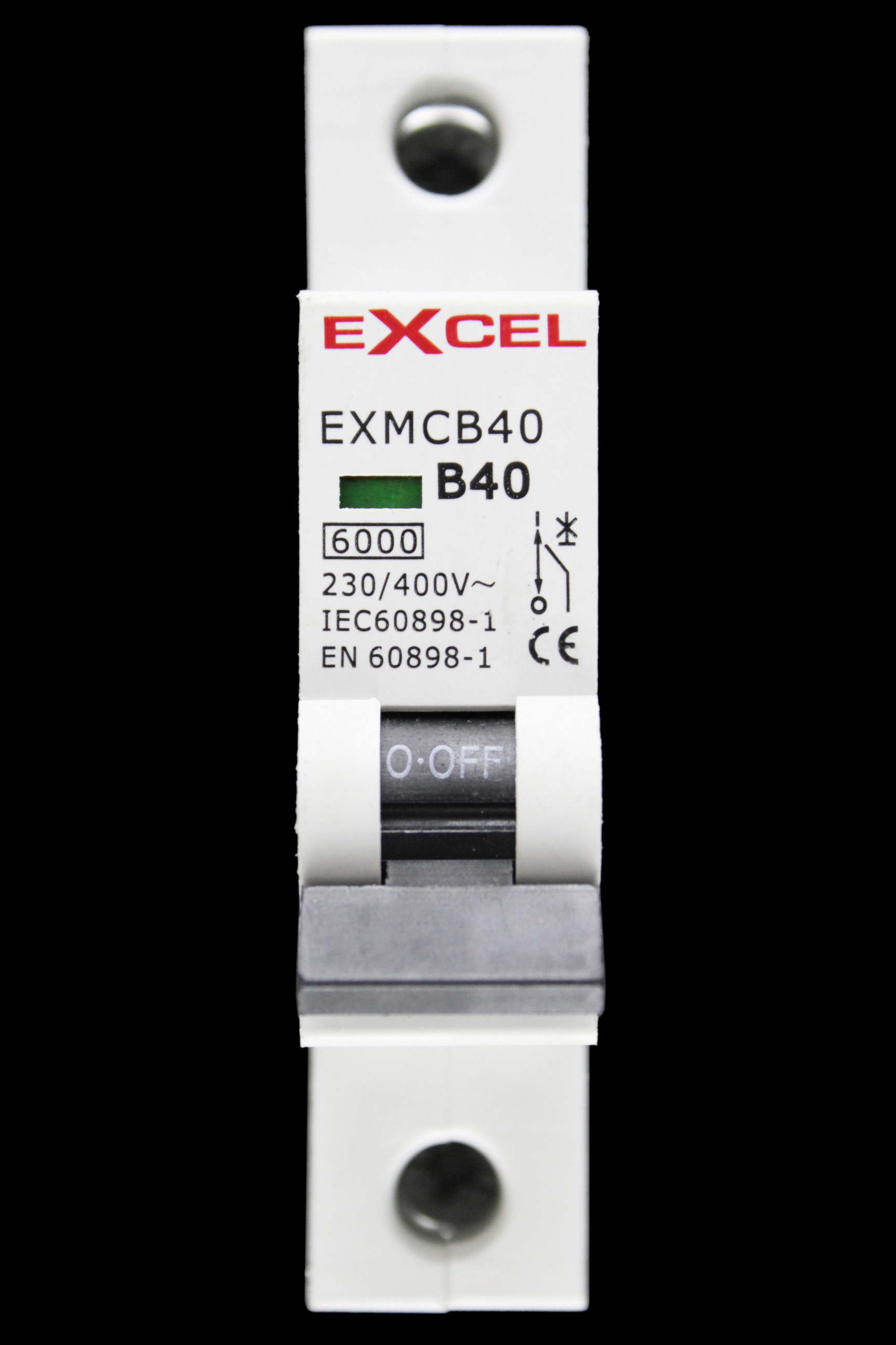EXCEL 40 AMP CURVE B 6kA MCB CIRCUIT BREAKER EXMCB40