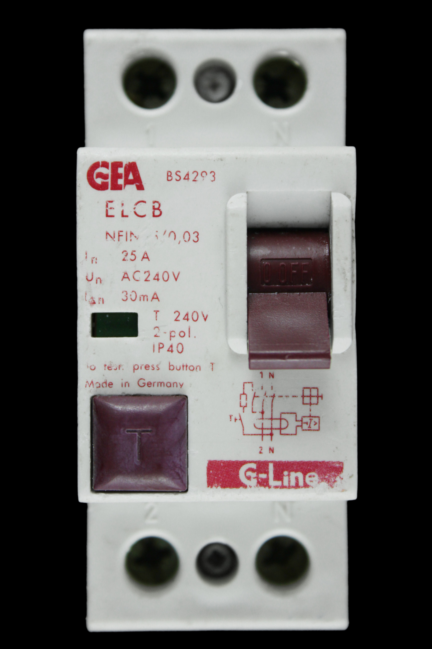 GEA 25 ELCB DOUBLE POLE 30mA NFIN 25/0,03