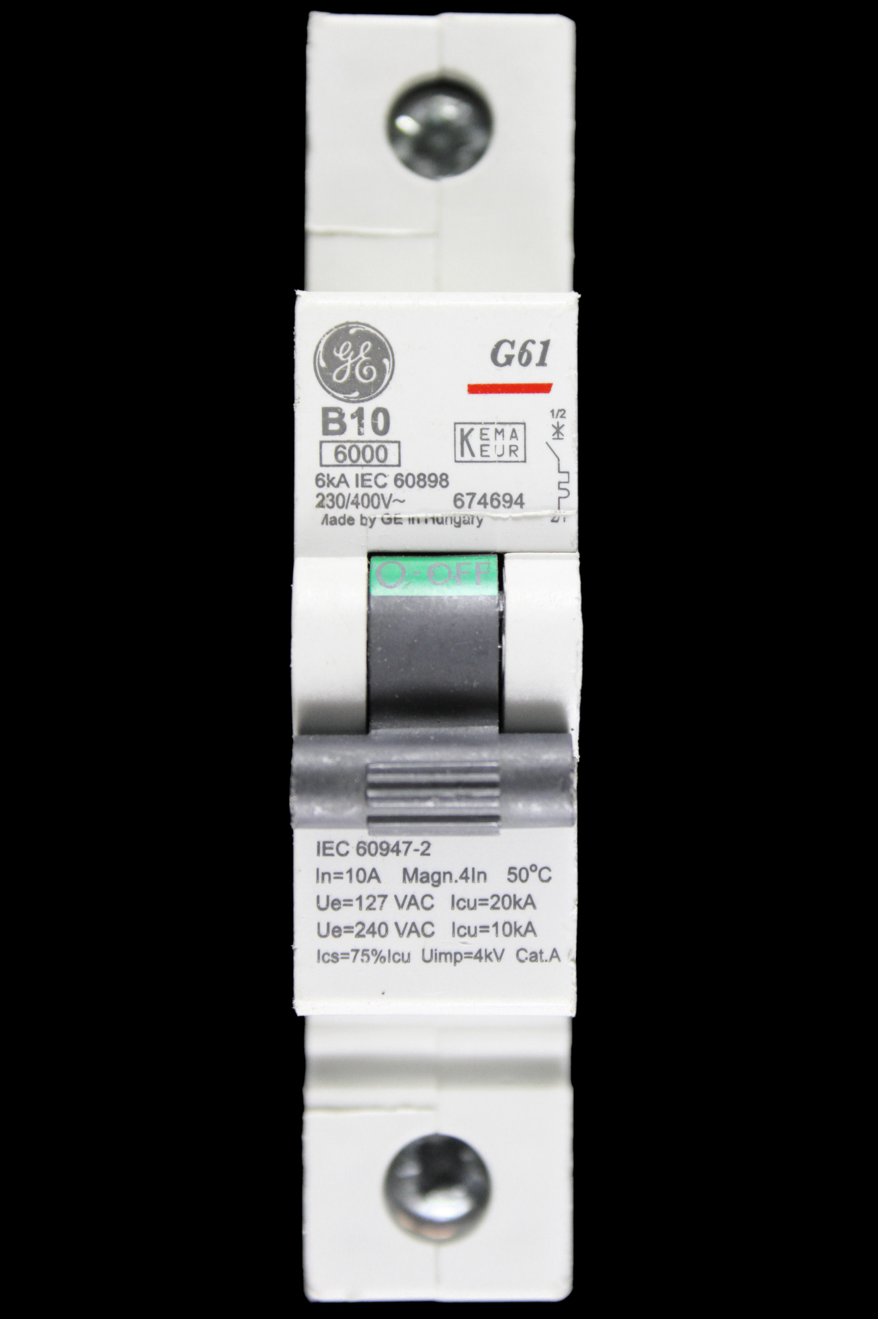 GENERAL ELECTRIC 10 AMP CURVE B 6kA MCB CIRCUIT BREAKER 674694 G61