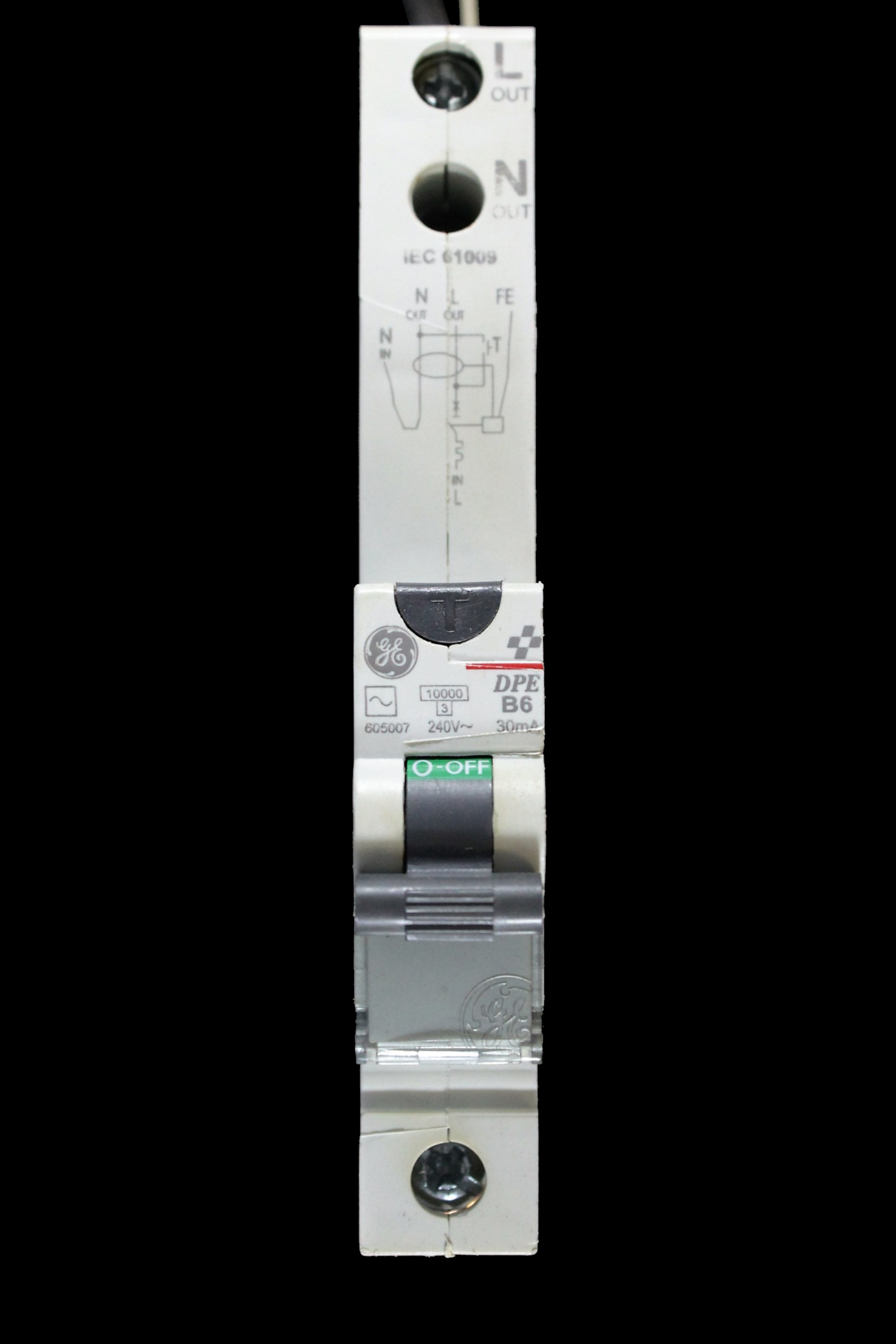 GENERAL ELECTRIC 6 AMP CURVE B 10kA 30mA RCBO TYPE AC DPE 605007