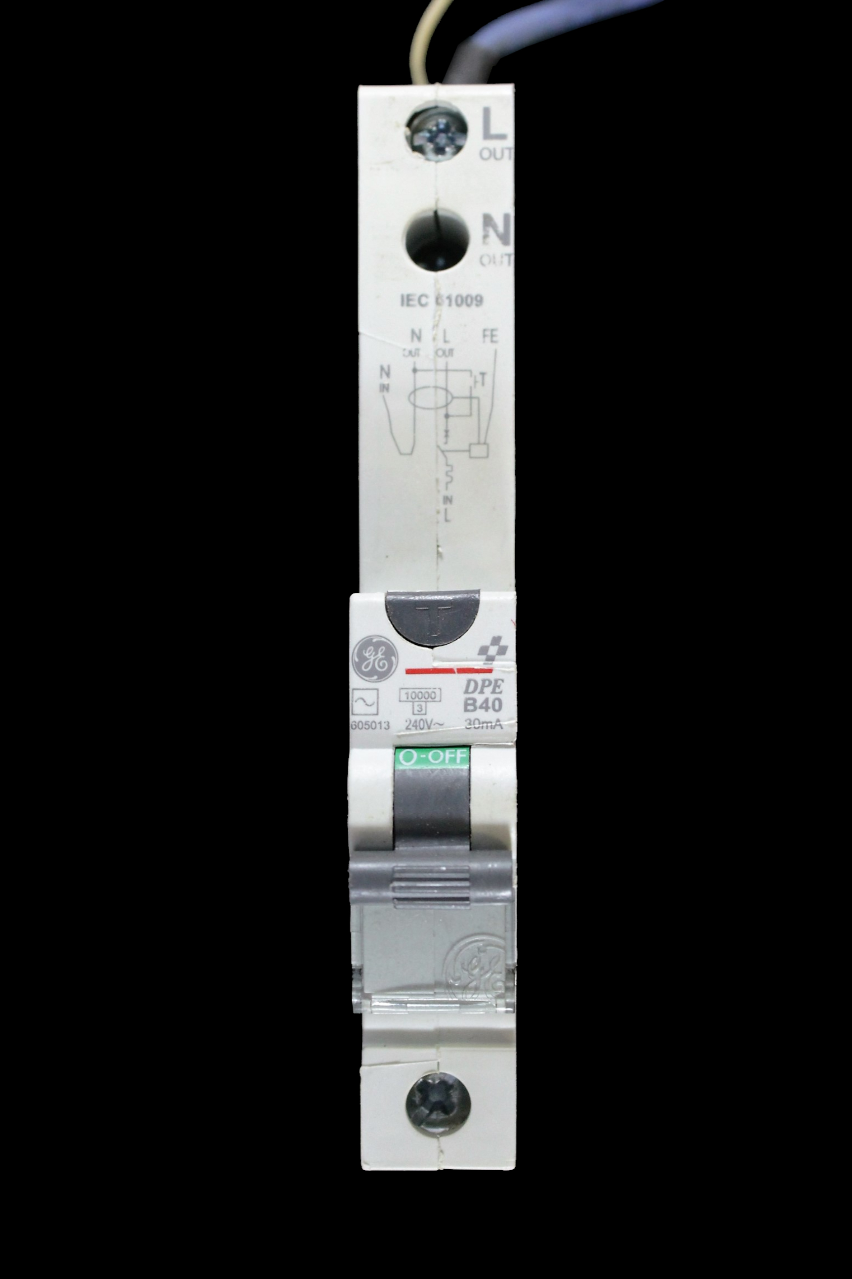 GENERAL ELECTRIC 40 AMP CURVE B 10kA 30mA RCBO TYPE AC DPE 605013