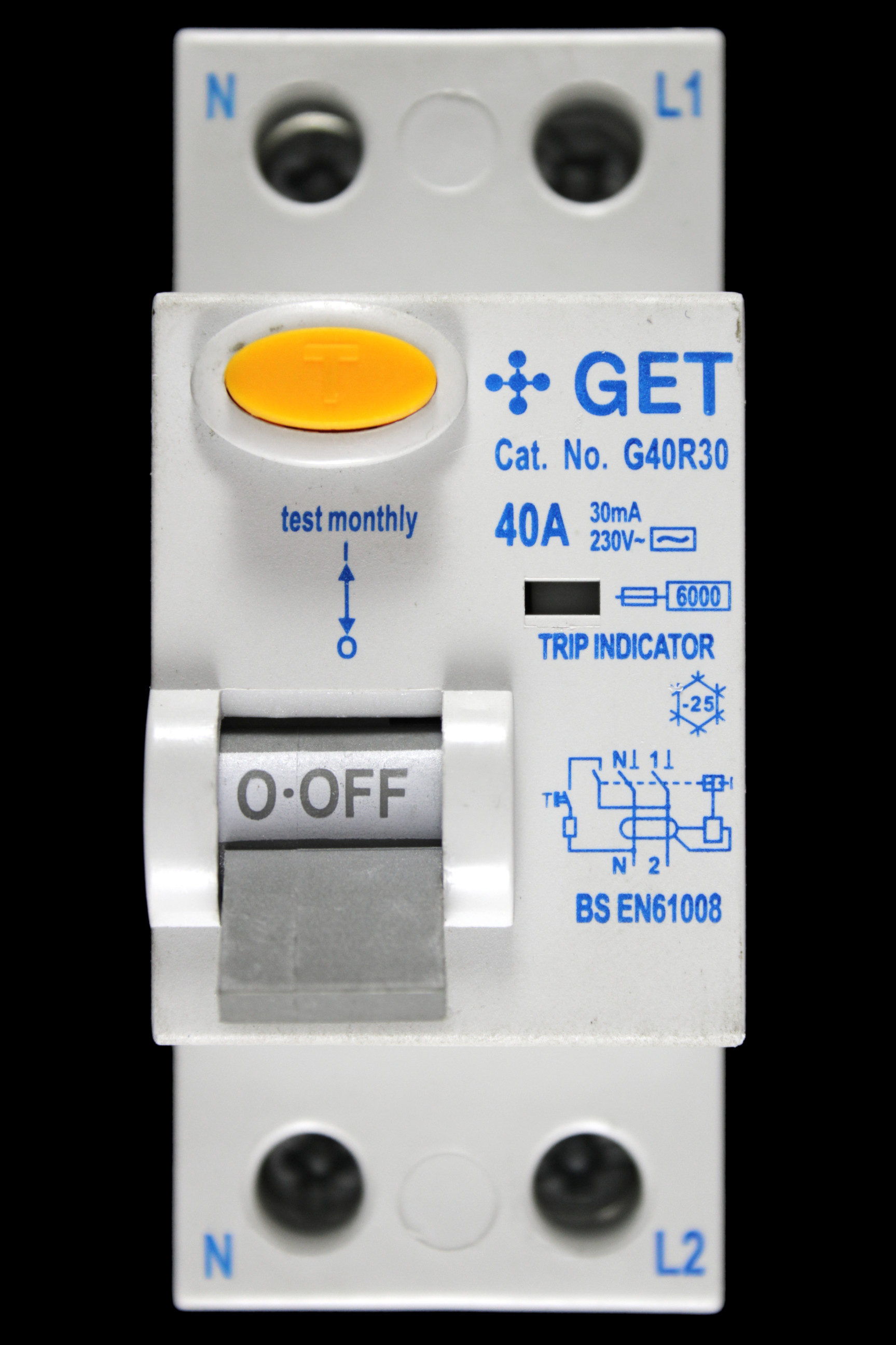 GET 40 RCD DOUBLE POLE 30mA TYPE AC G40R30