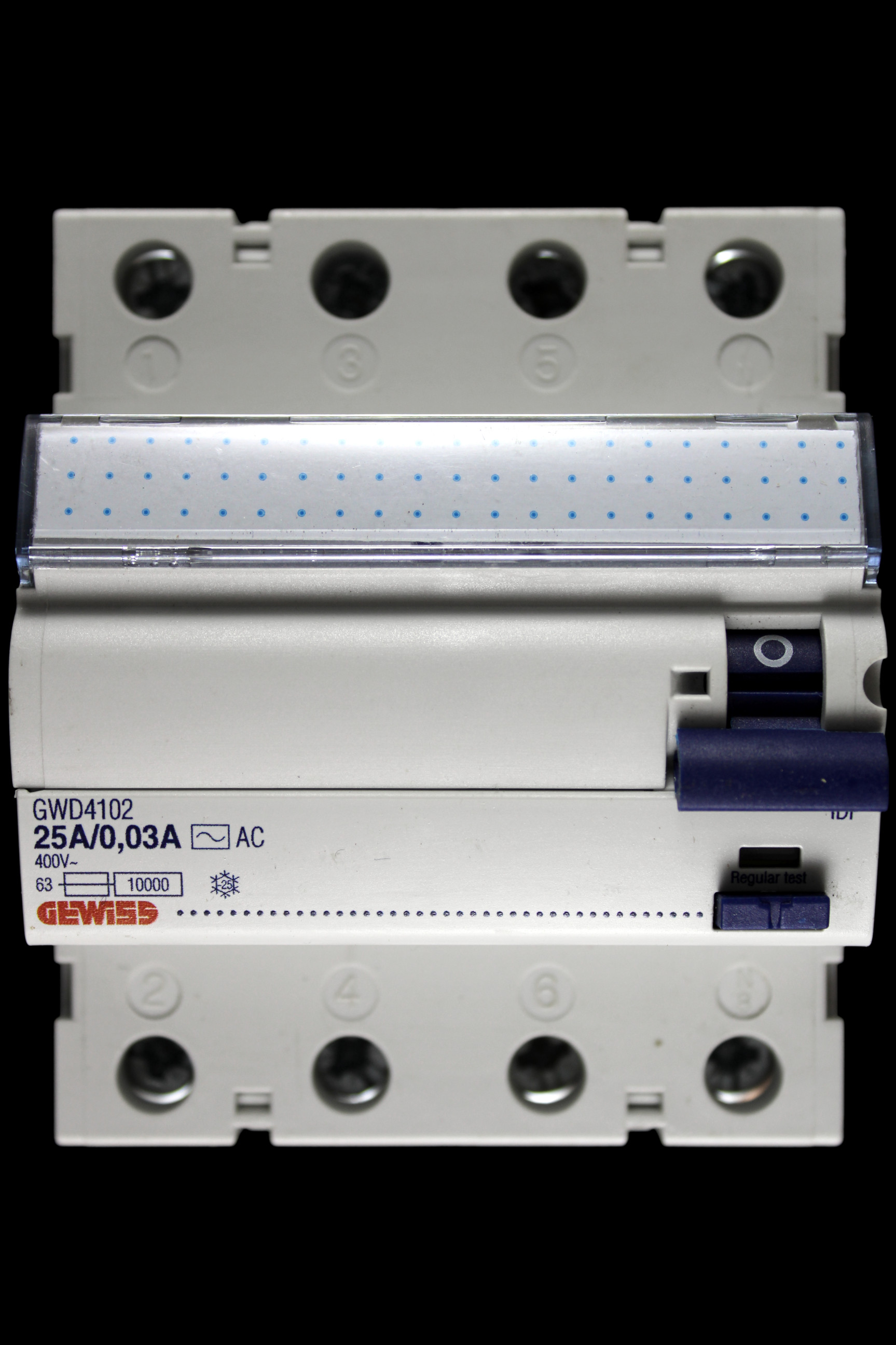 GEWISS 25 RCD FOUR POLE 30mA TYPE AC 25A/0.03A GWD4102