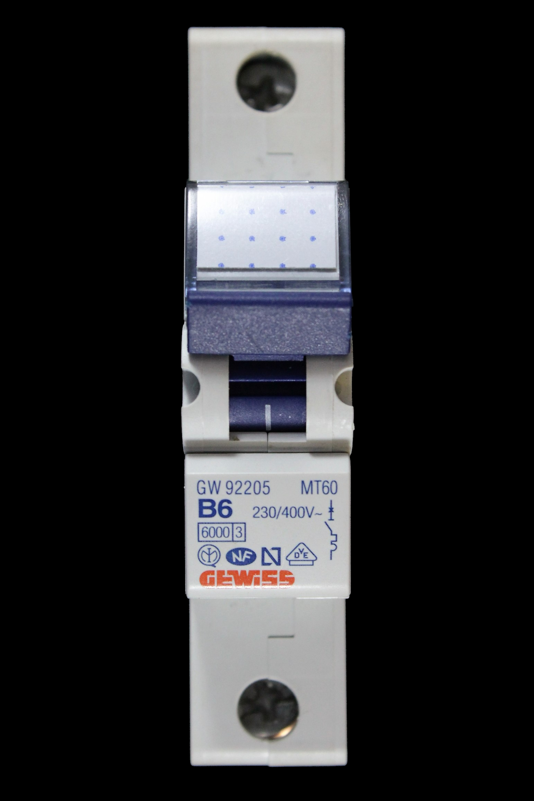GEWISS 6 AMP CURVE B 6kA MCB CIRCUIT BREAKER GW92205 MT60