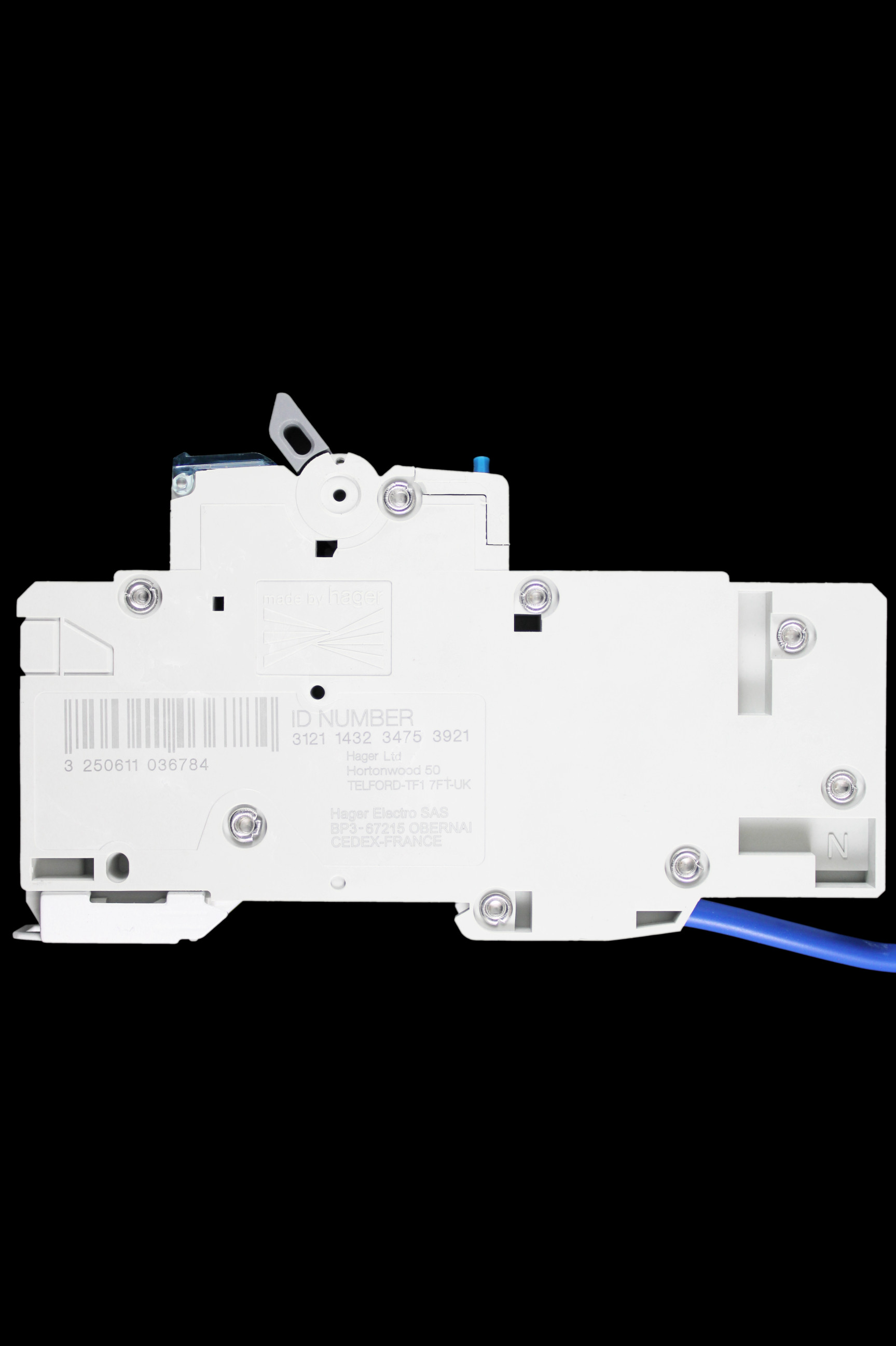 HAGER 6 AMP CURVE B 10kA 30mA RCBO TYPE A 103678 ADB406U