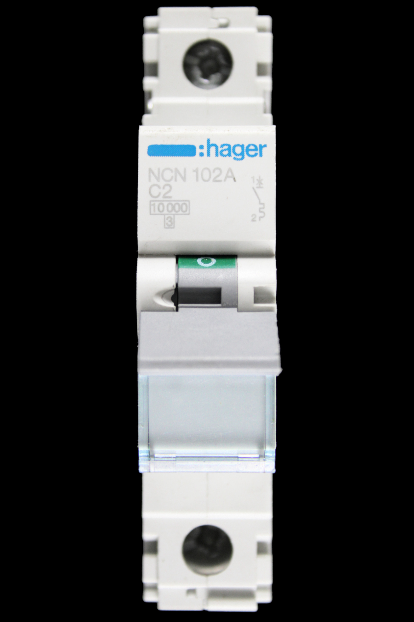 HAGER 2 AMP CURVE C 10kA MCB CIRCUIT BREAKER NCN102A 461546
