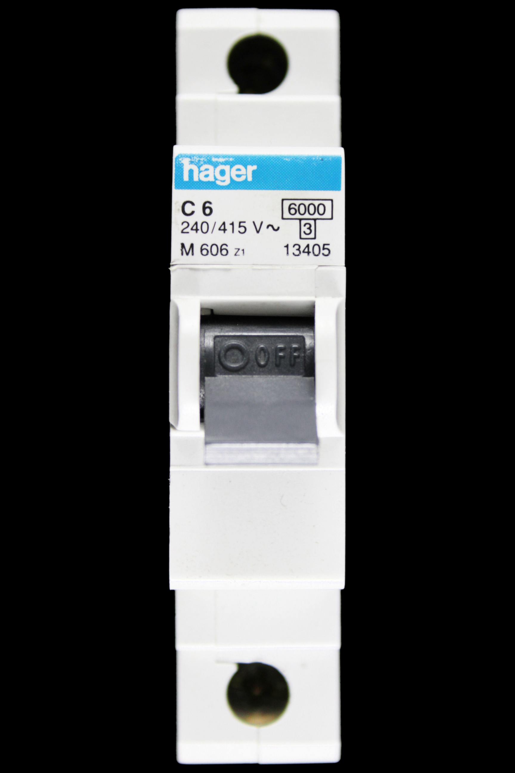 HAGER 6 AMP CURVE C 6kA MCB CIRCUIT BREAKER M606 Z1 13405