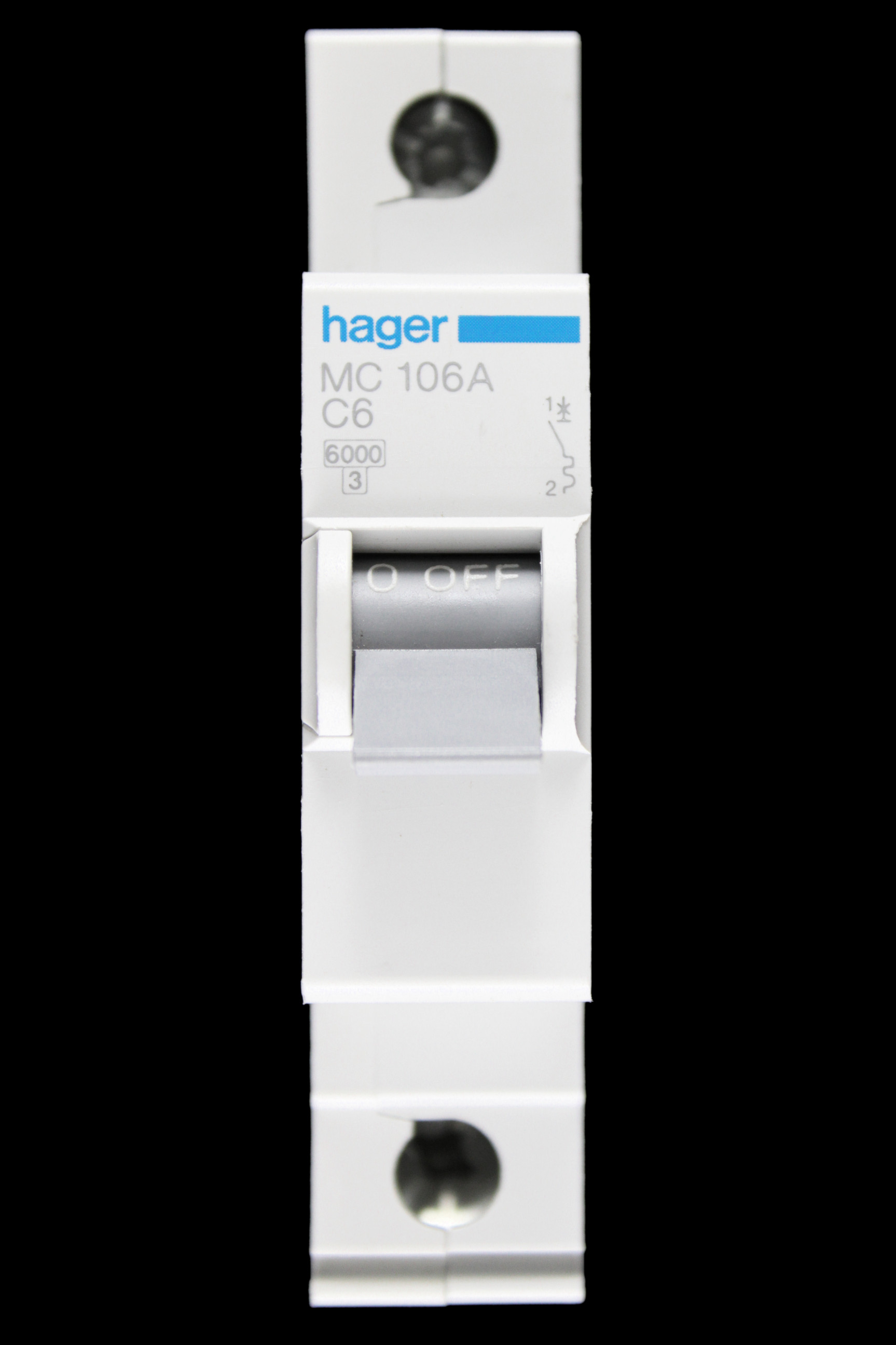 HAGER C 6 MCB 6kA CIRCUIT BREAKER 433705 MC106A G