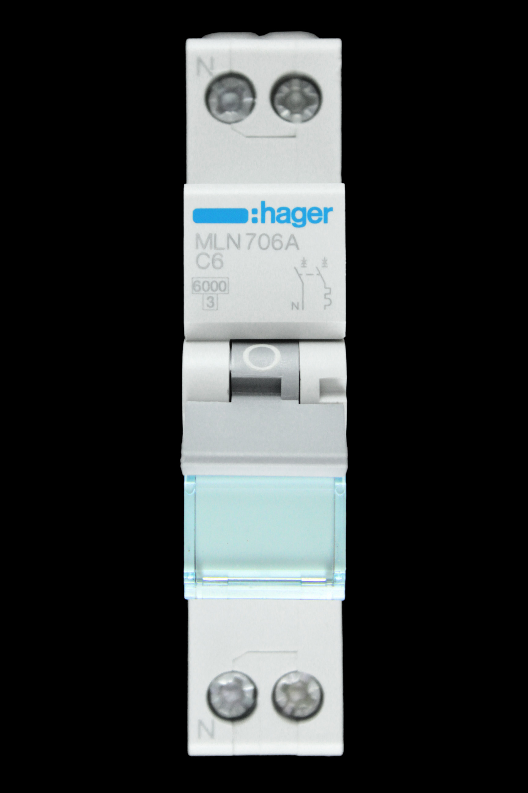 HAGER 6 AMP CURVE C 6kA MCB CIRCUIT BREAKER MLN706A