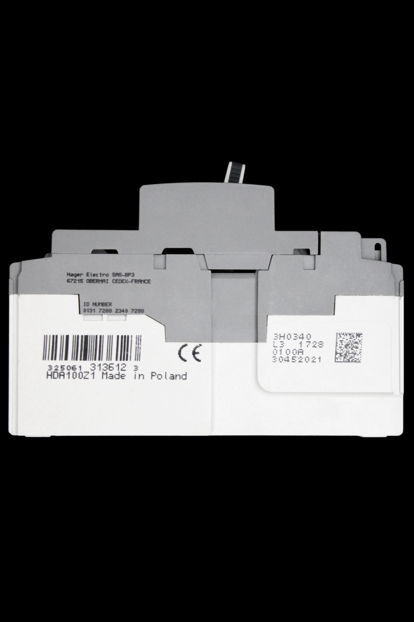 HAGER 100 AMP 18kA TRIPLE POLE MCCB HDA100Z X160 313612