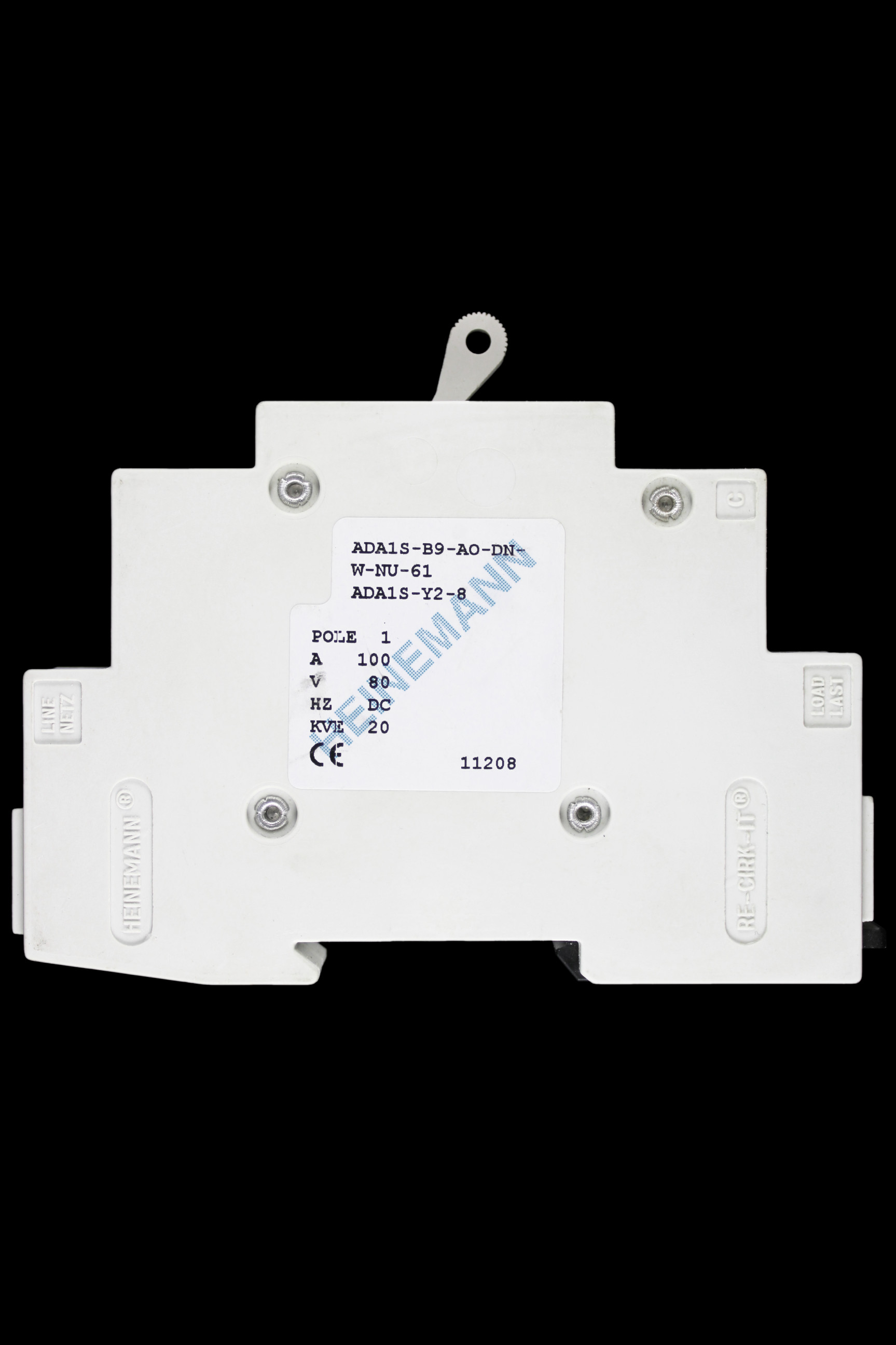 HEINEMANN 100 AMP MCB CIRCUIT BREAKER ADA1S-B9-AO-DN-W-NU-61 ADA1S-Y2-8 AD1S