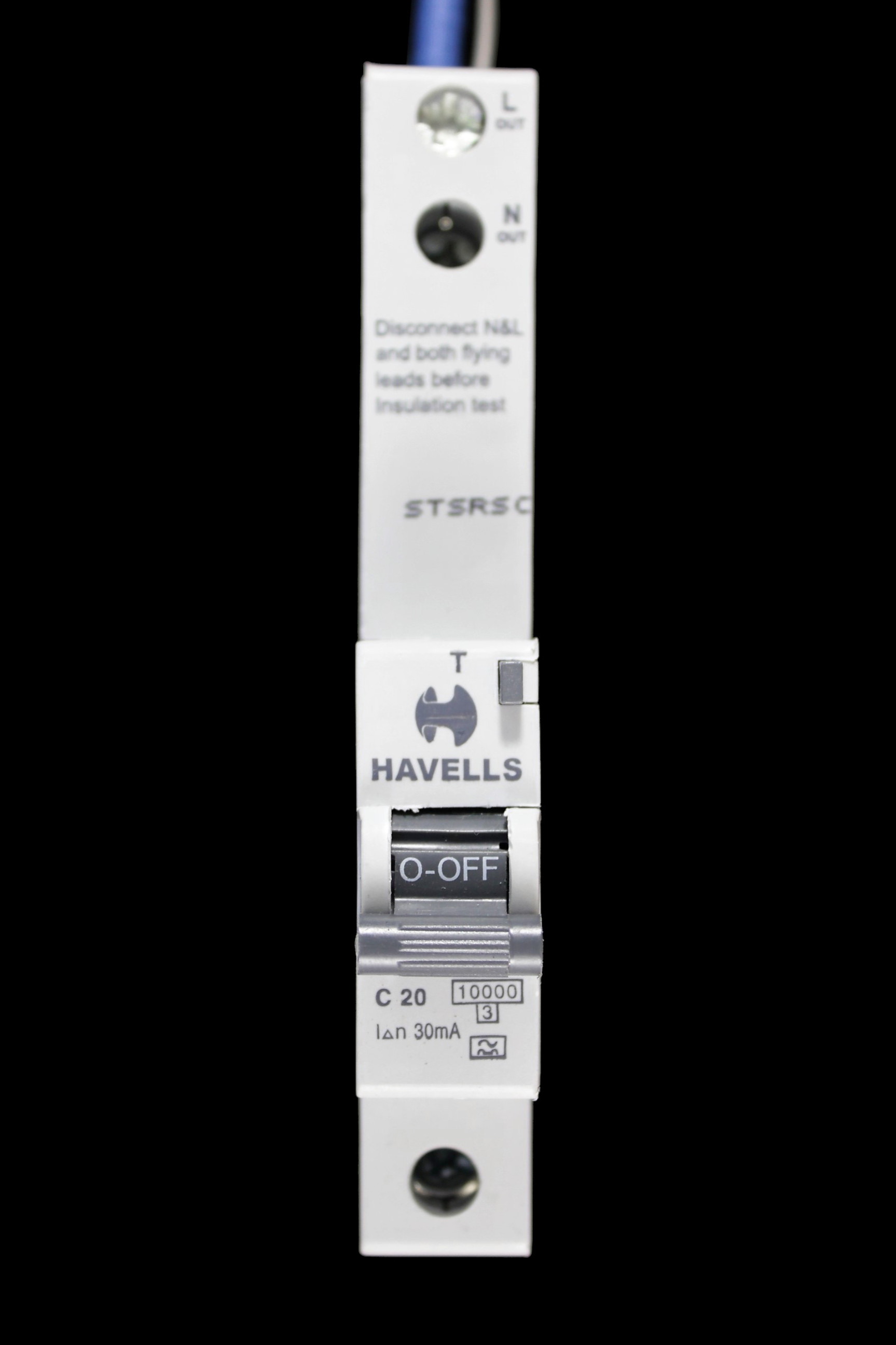HAVELLS 20 AMP CURVE C 10kA 30mA RCBO TYPE A PSH120CR30 GREY