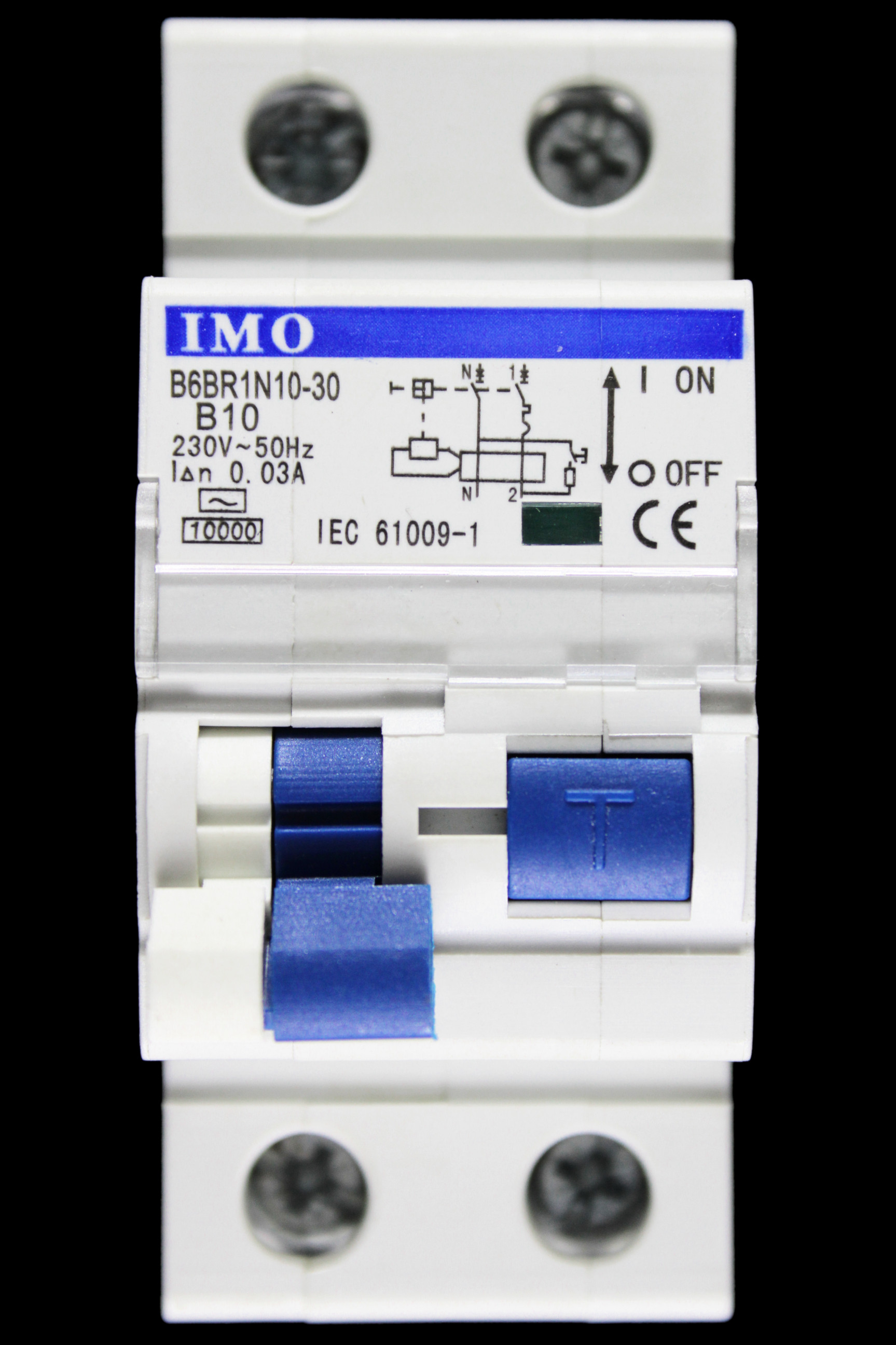 IMO 10 AMP CURVE B 10kA 30mA DOUBLE POLE RCBO TYPE AC B6BR1N10-30