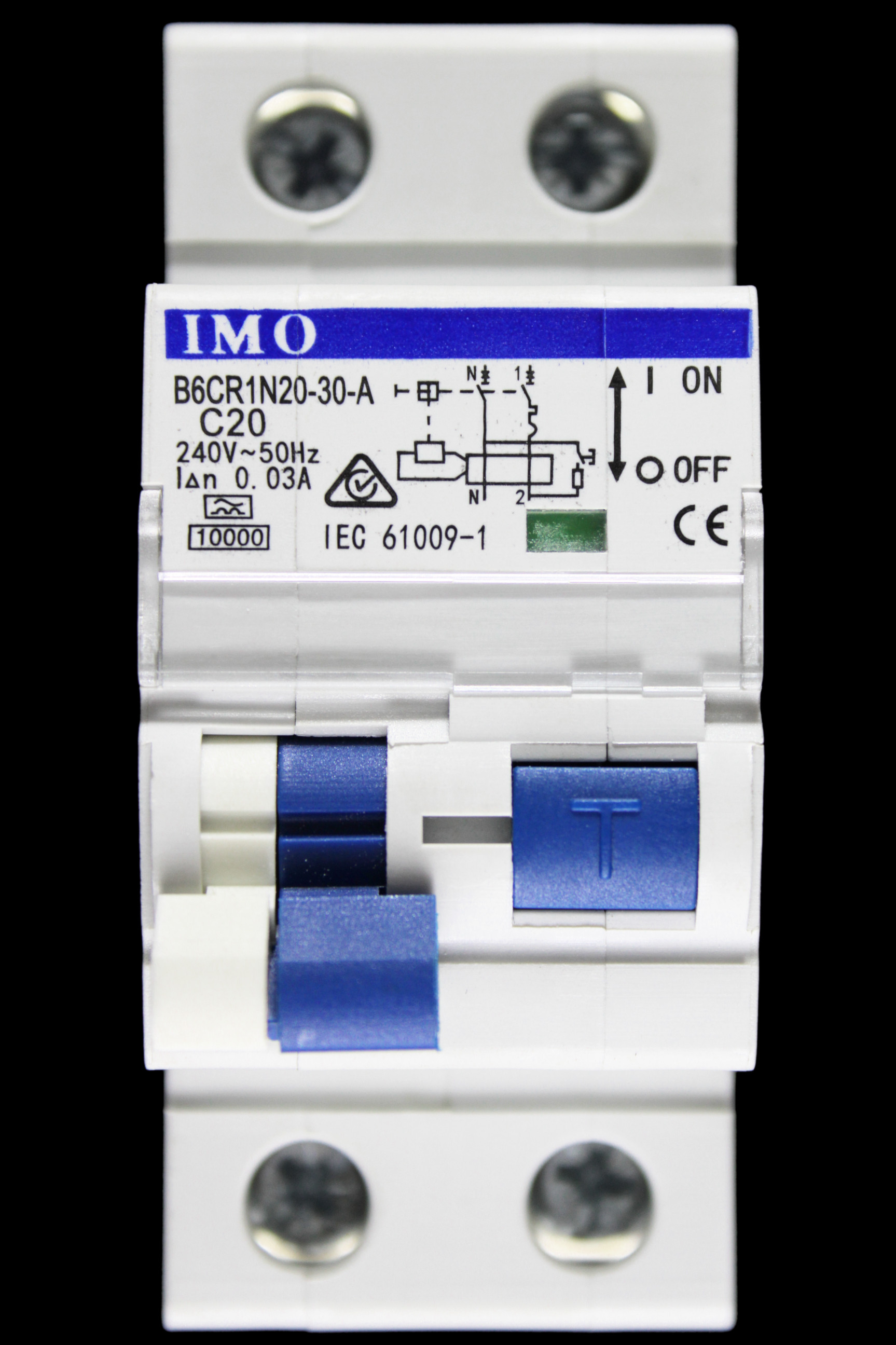 IMO 20 AMP CURVE C 10kA 30mA DOUBLE POLE RCBO TYPE A B6CR1N20-30-A