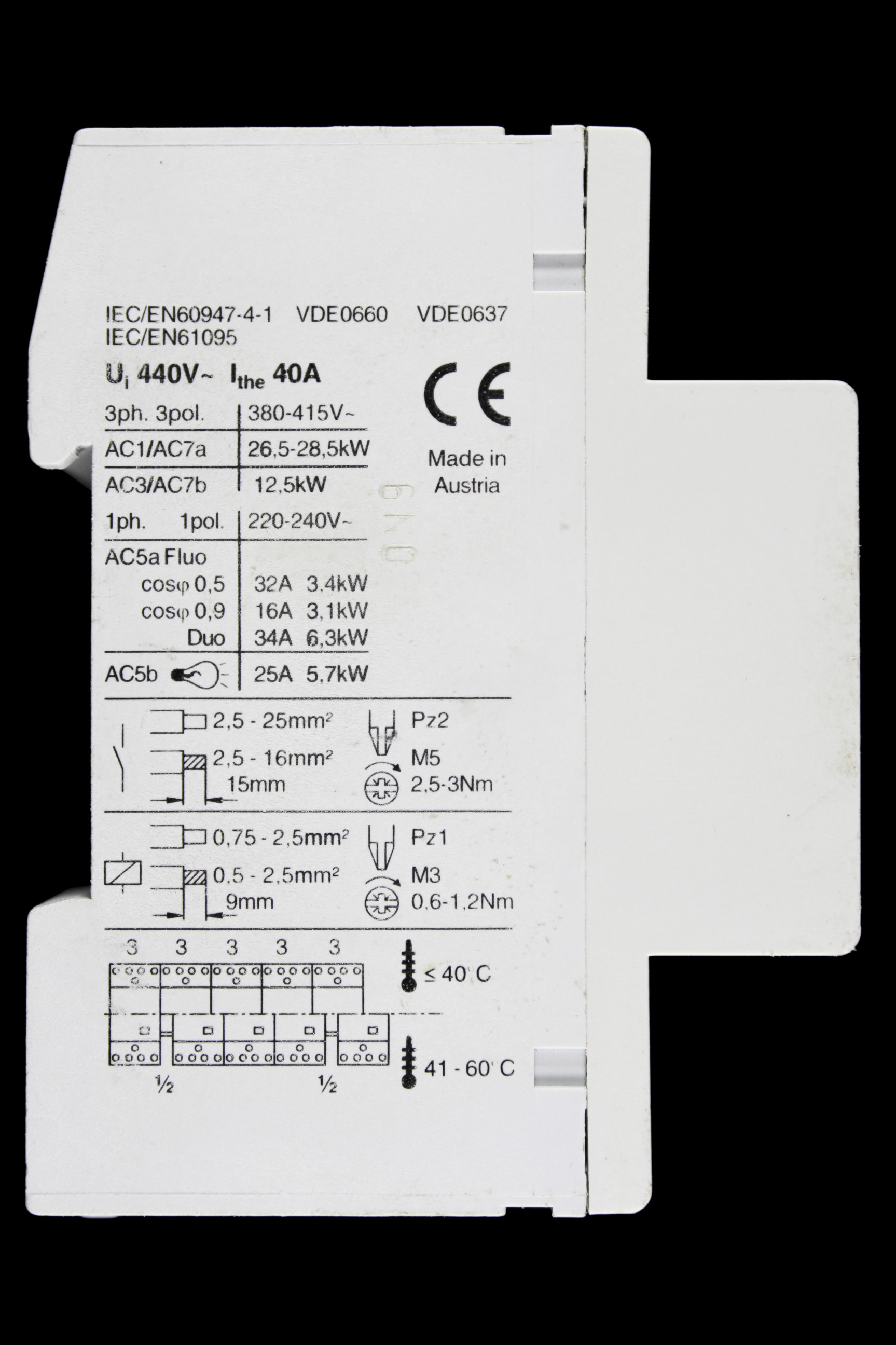 IMO 40 AMP FOUR POLE NO CONTACTOR 220/240V COIL HC40-40