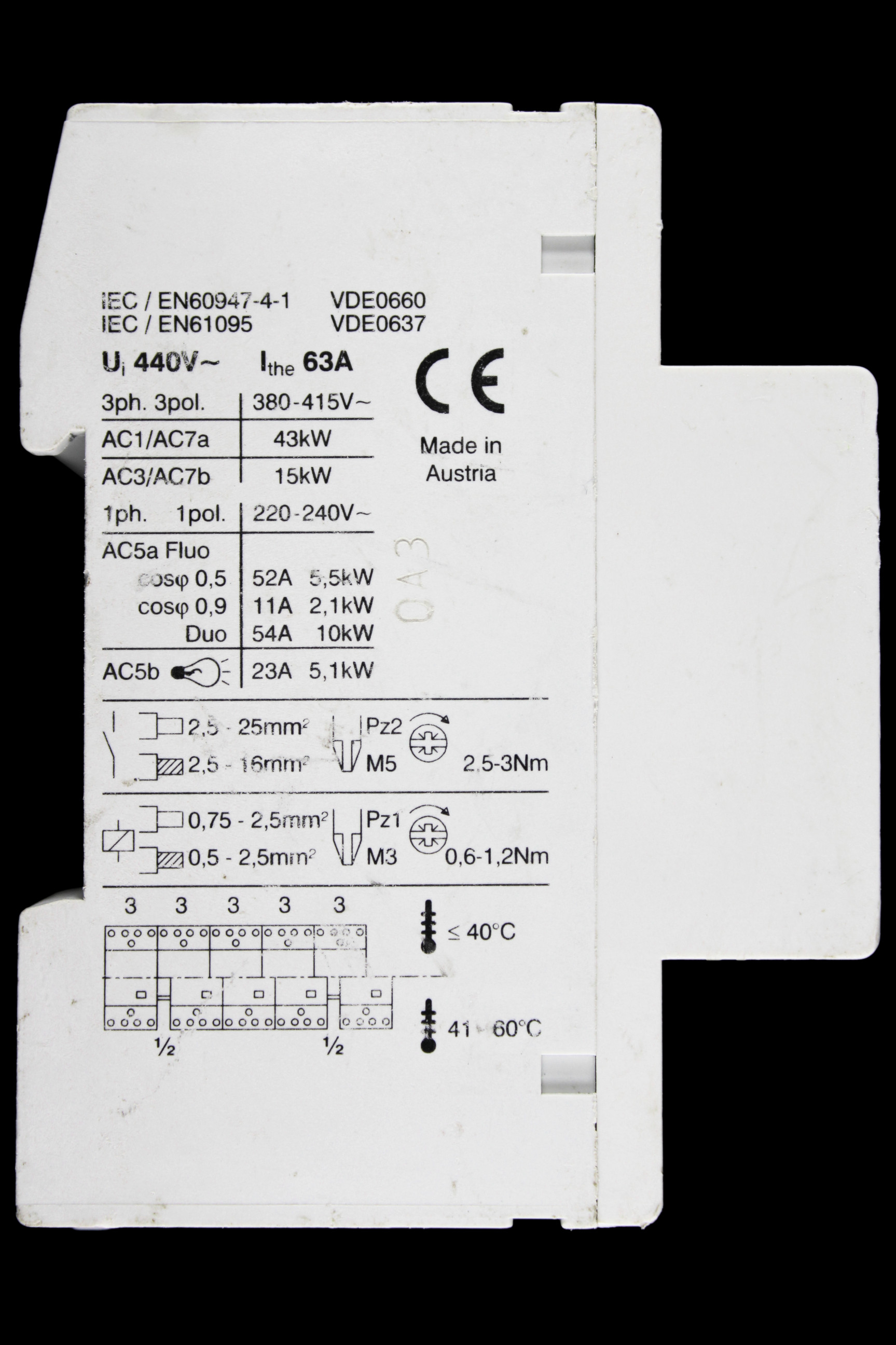 IMO 63 AMP FOUR POLE NO CONTACTOR 220/240V COIL HC63-40