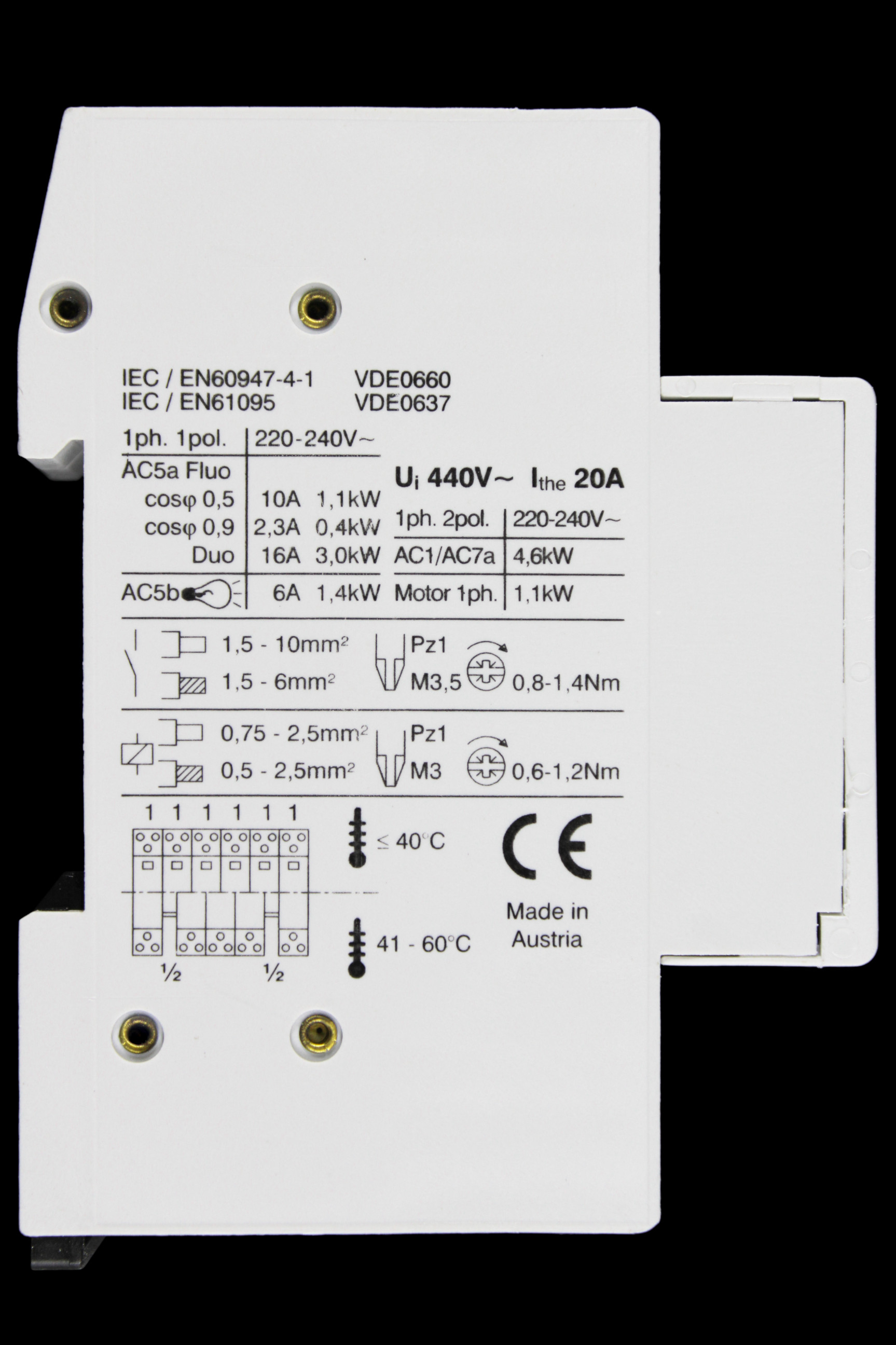 IMO 20 AMP DOUBLE POLE NO CONTACTOR 220/240V COIL HC20-20