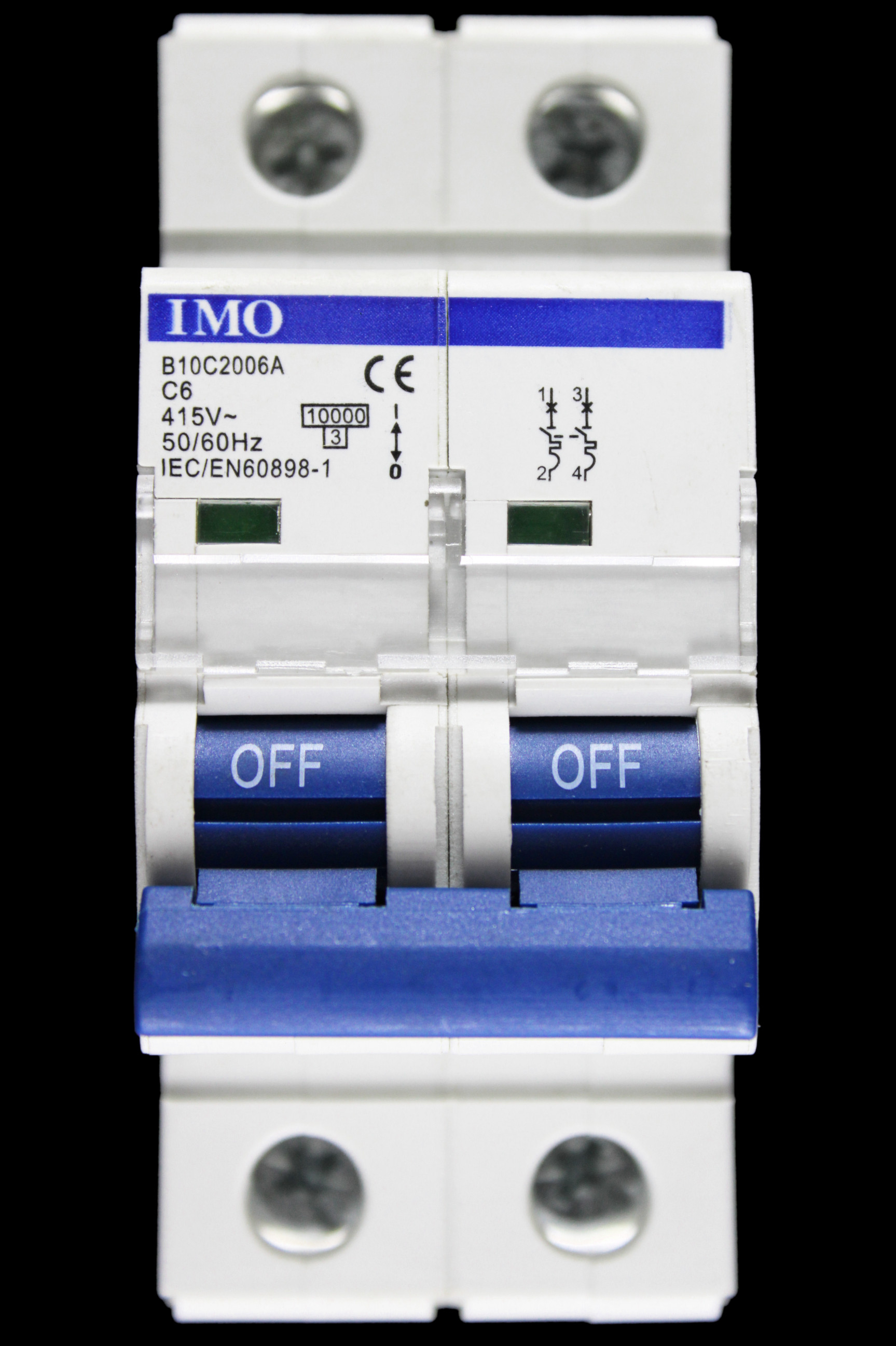 IMO 6 AMP CURVE C 10kA DOUBLE POLE MCB CIRCUIT BREAKER B10C2006A New