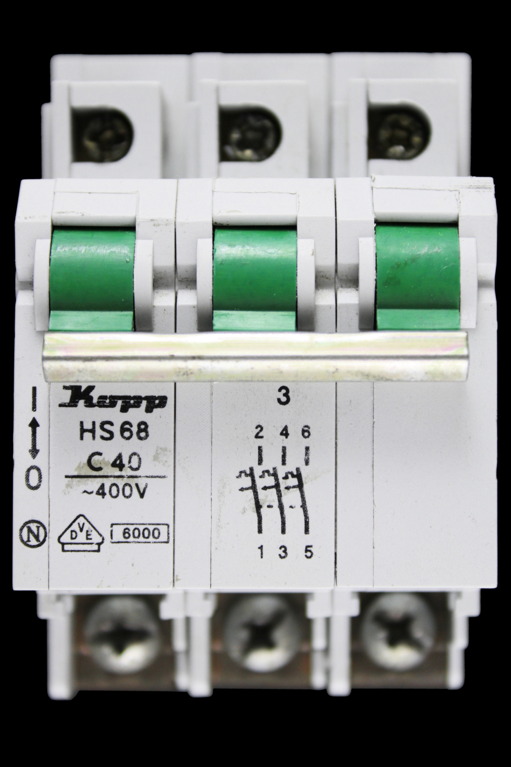 KOPP 40 AMP CURVE C 6kA TRIPLE POLE MCB CIRCUIT BREAKER HS68