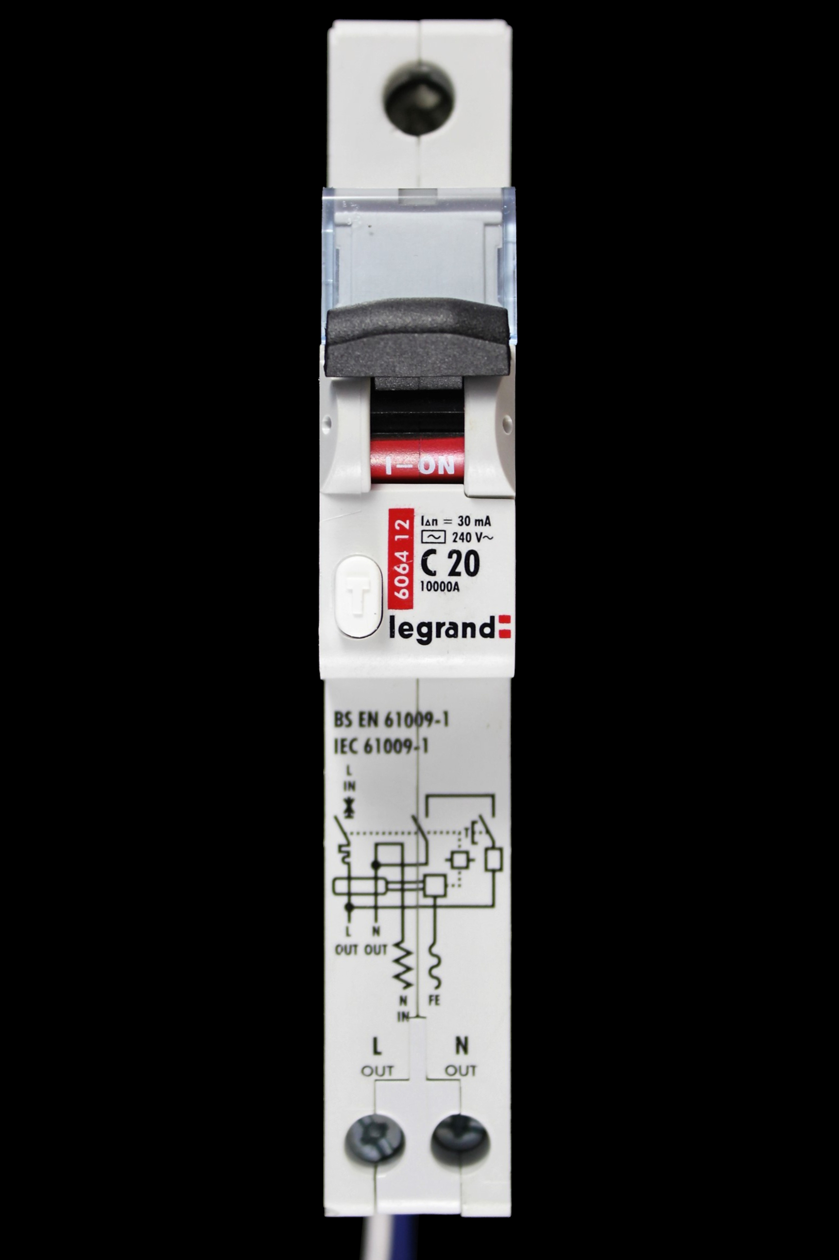 LEGRAND 20 AMP CURVE C 10kA 30mA RCBO TYPE AC 6064 12