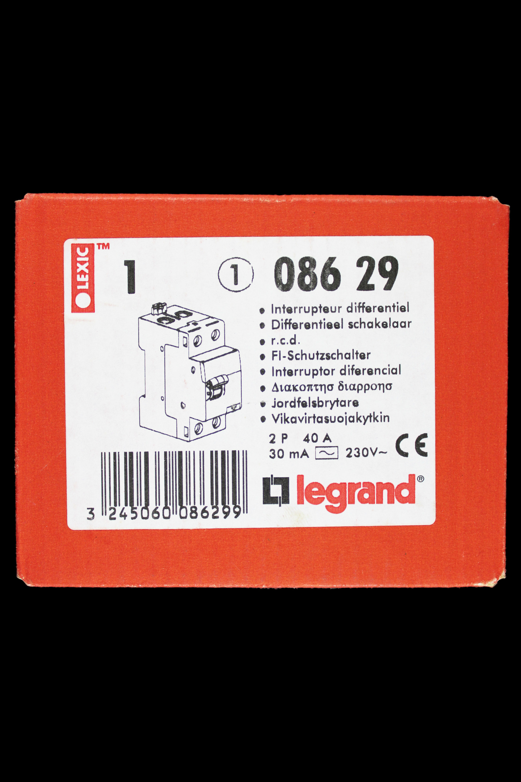 LEGRAND 40 AMP 30mA DOUBLE POLE RCD TYPE AC 086 29 08629