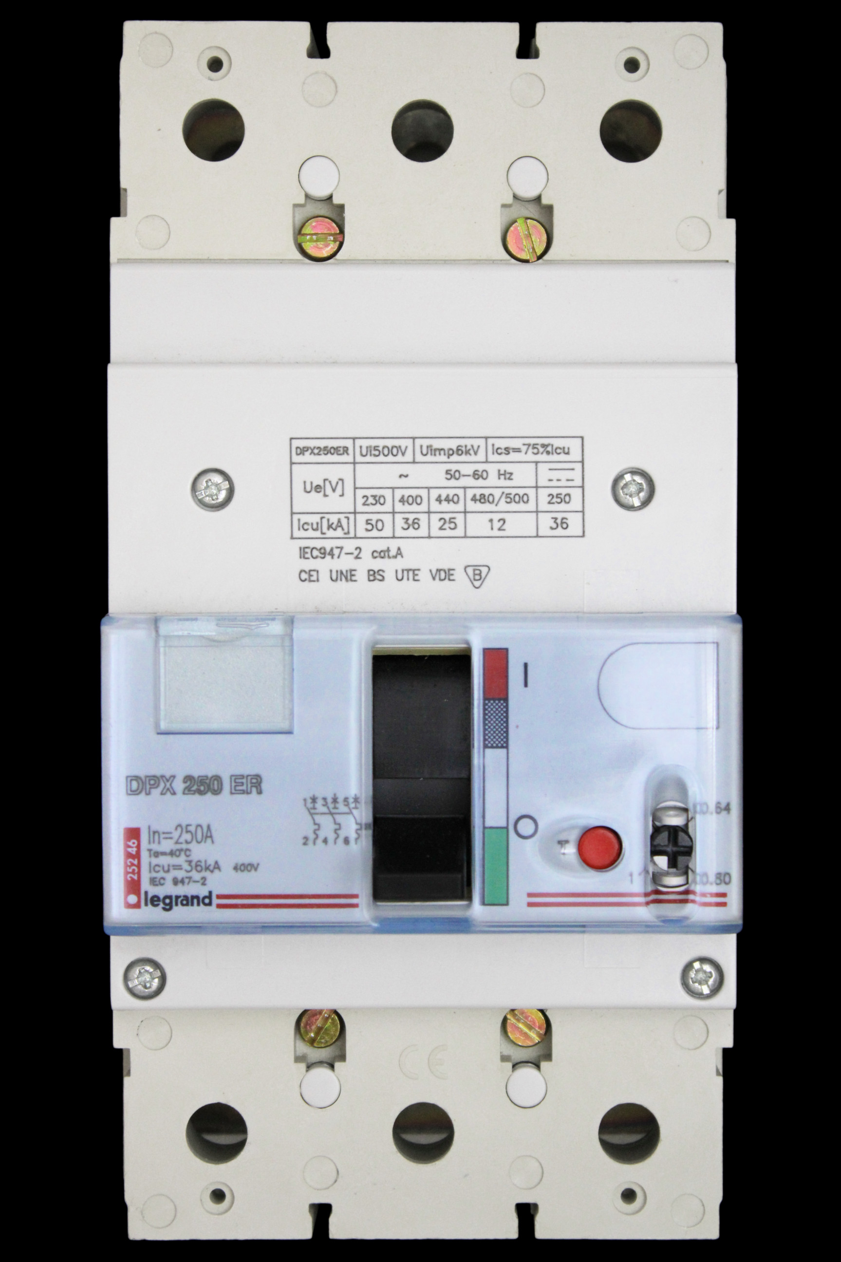 LEGRAND 250 AMP 36kA TRIPLE POLE MCCB DPX 250 ER 0 252 46
