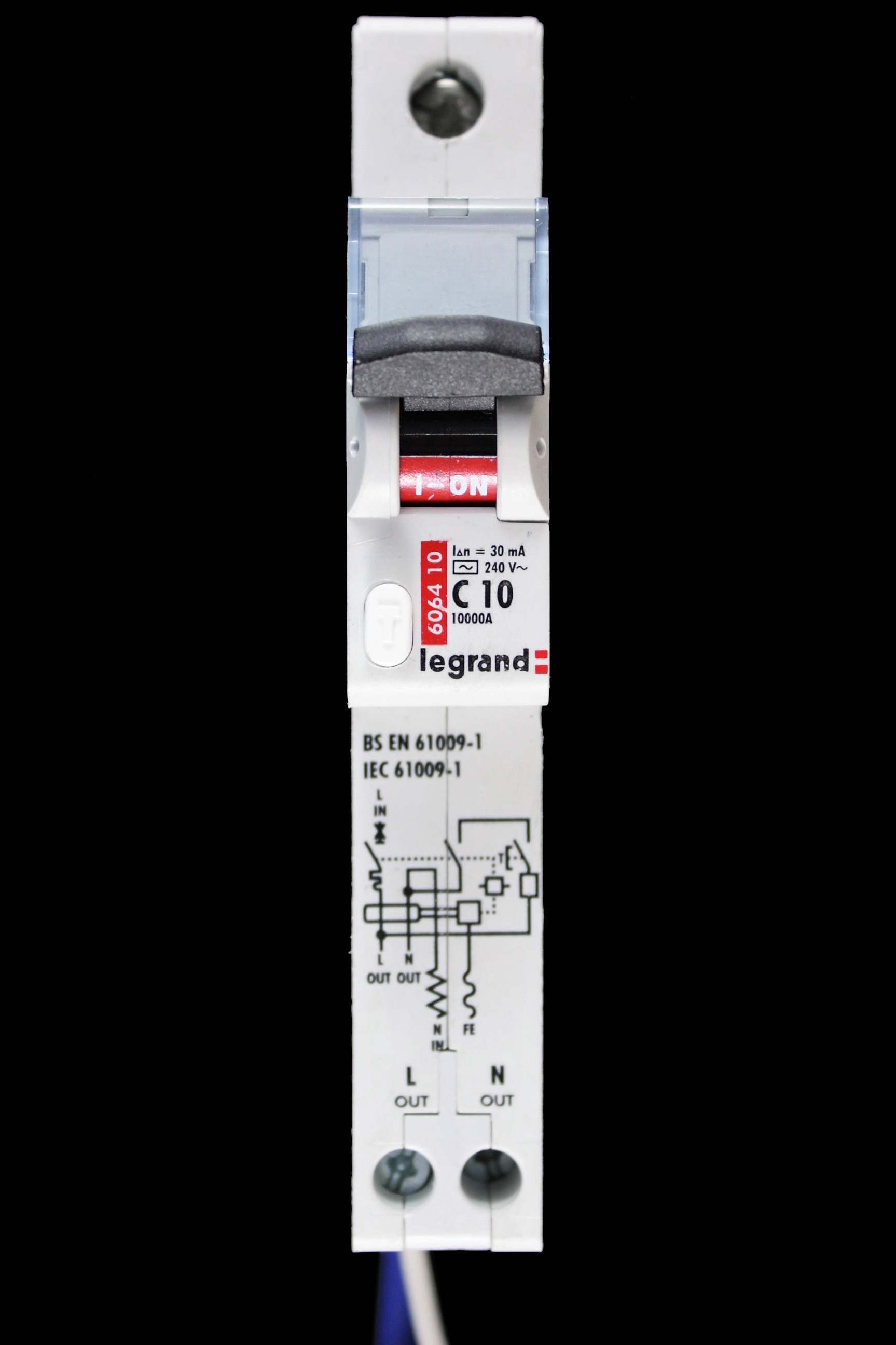 LEGRAND 10 AMP CURVE C 10kA 30mA RCBO TYPE AC 6064 10