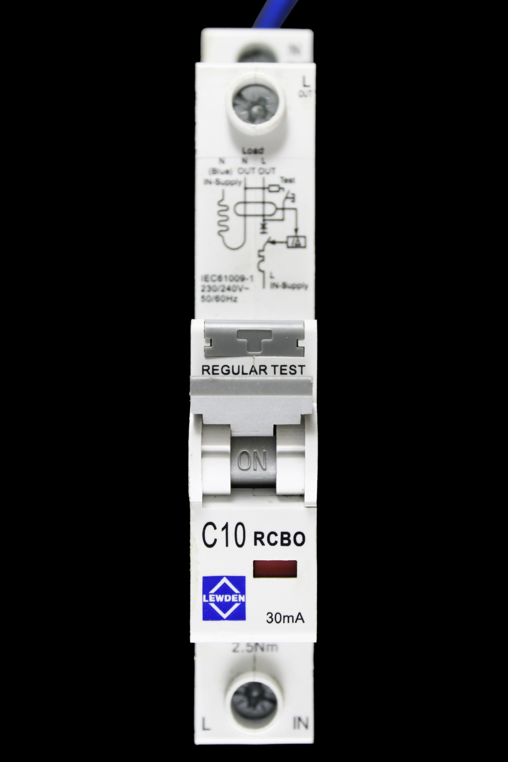LEWDEN 10 AMP CURVE C 6kA 30mA RCBO TYPE AC 10/30/1M/C
