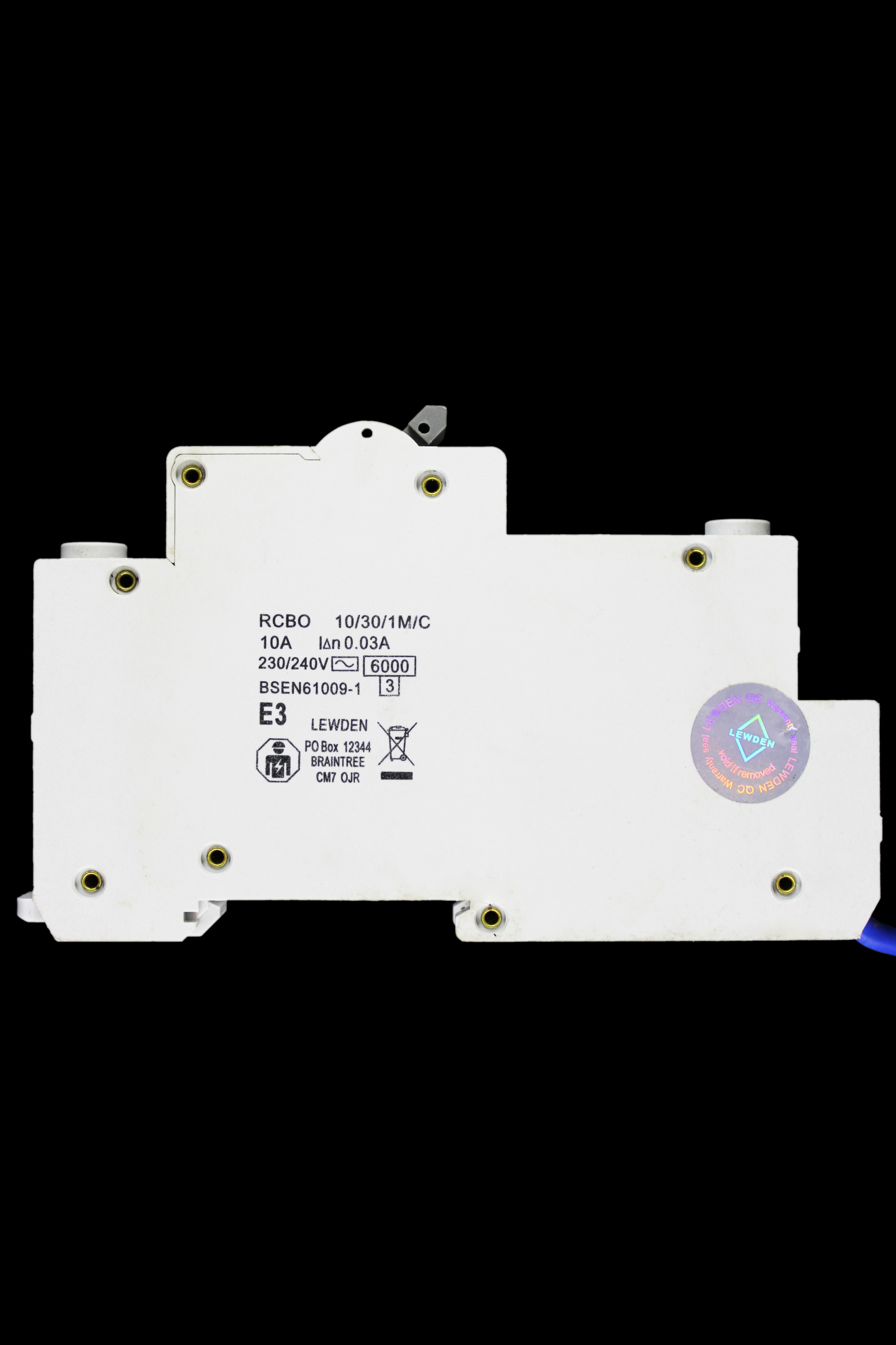 LEWDEN 10 AMP CURVE C 6kA 30mA RCBO TYPE AC 10/30/1M/C