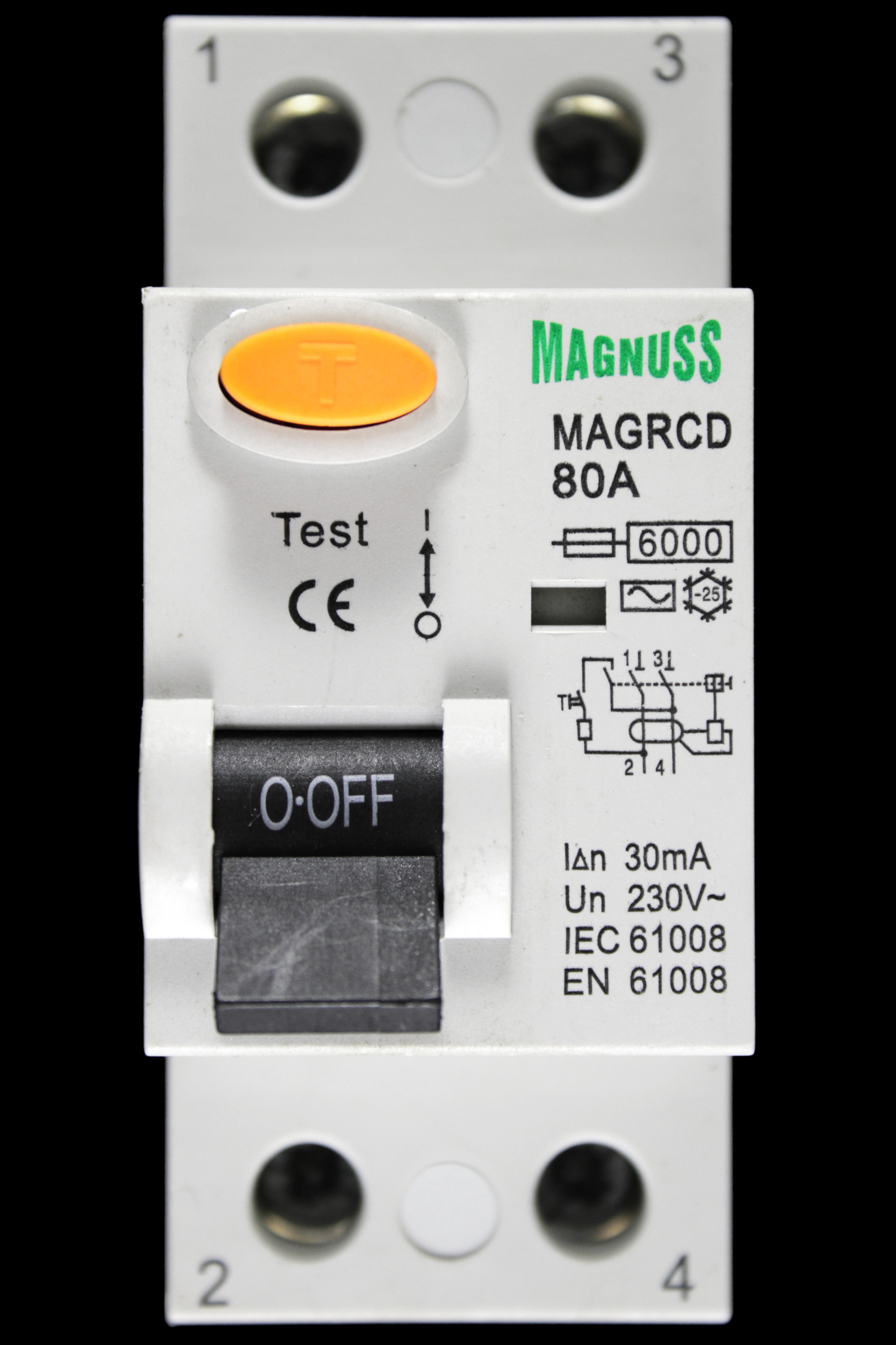 MAGNUSS 80 RCD DOUBLE POLE 30mA TYPE AC MAGRCD