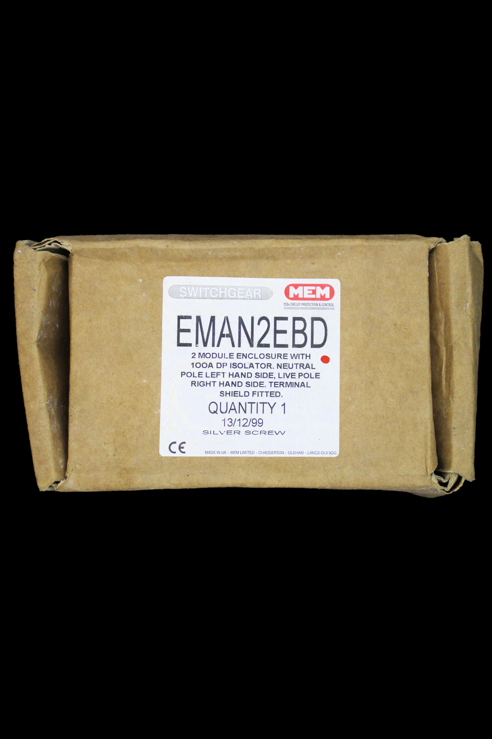 MEM 2 MODULE ENCLOSURE WITH 100 AMP DOUBLE POLE ISOLATOR EMAN2EBD