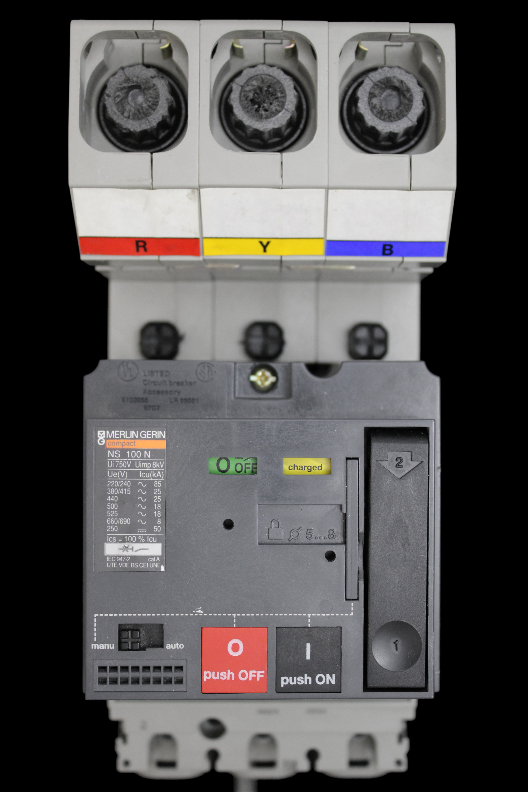 MERLIN GERIN 63 AMP 25kA TRIPLE POLE MCCB MGP0633 NS100N