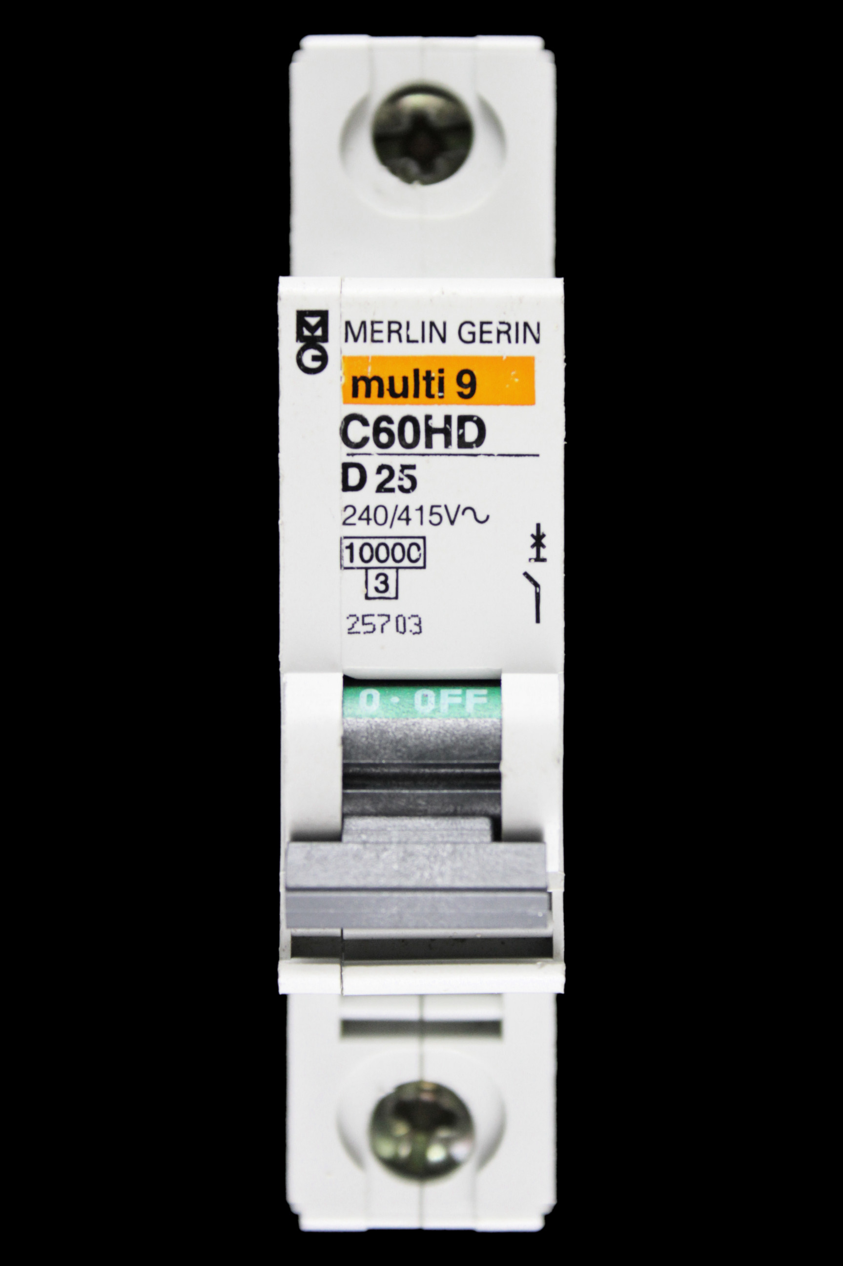 MERLIN GERIN 25 AMP CURVE D 10kA MCB CIRCUIT BREAKER C60HD 25703