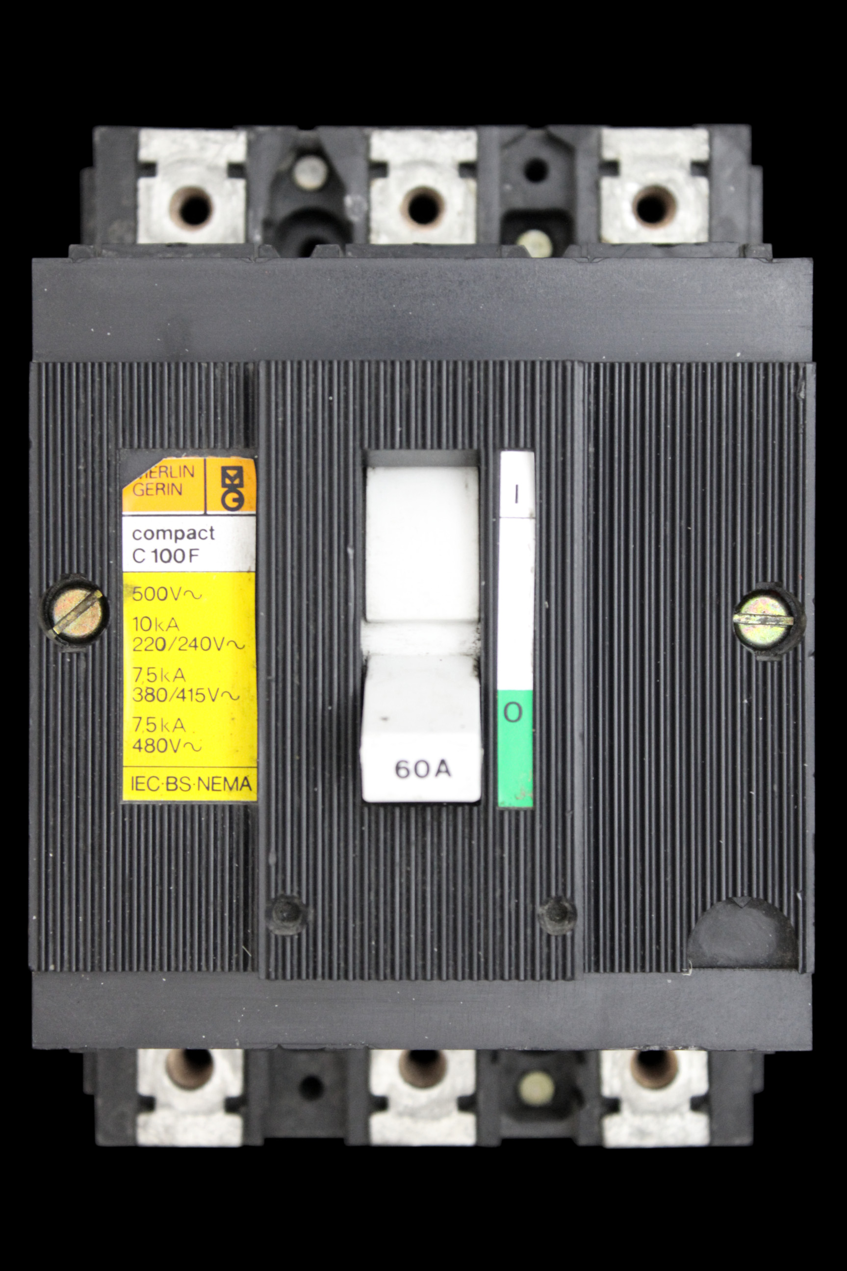 MERLIN GERIN 60 AMP 7.5kA TRIPLE POLE MCCB C100F