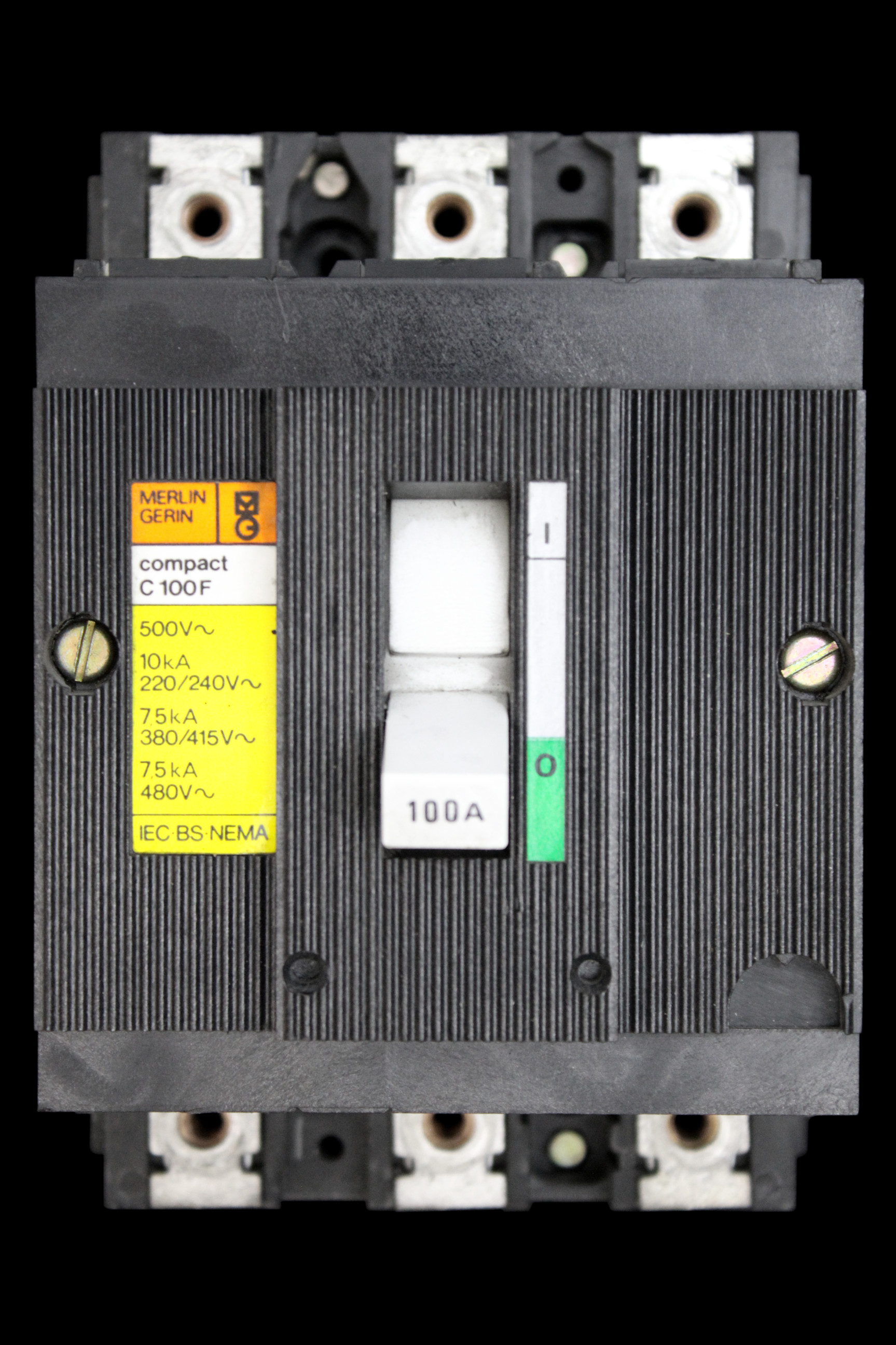MERLIN GERIN 100 AMP 7.5kA TRIPLE POLE MCCB C100F