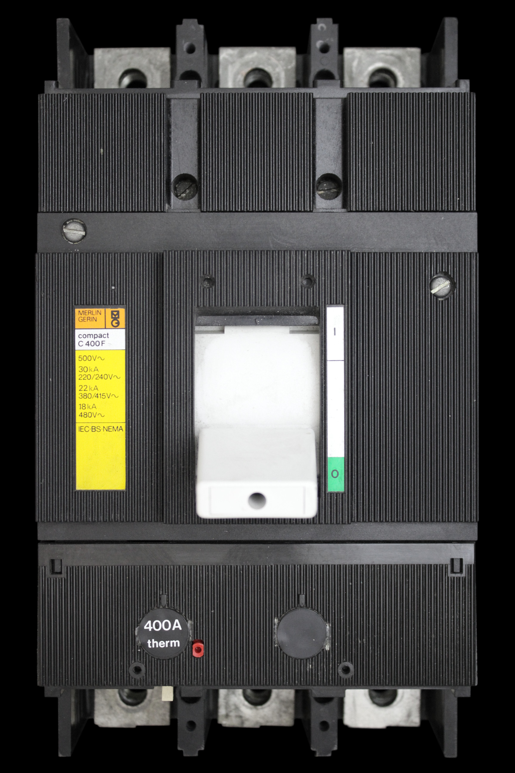 MERLIN GERIN 400 AMP 22kA TRIPLE POLE MCCB C400F