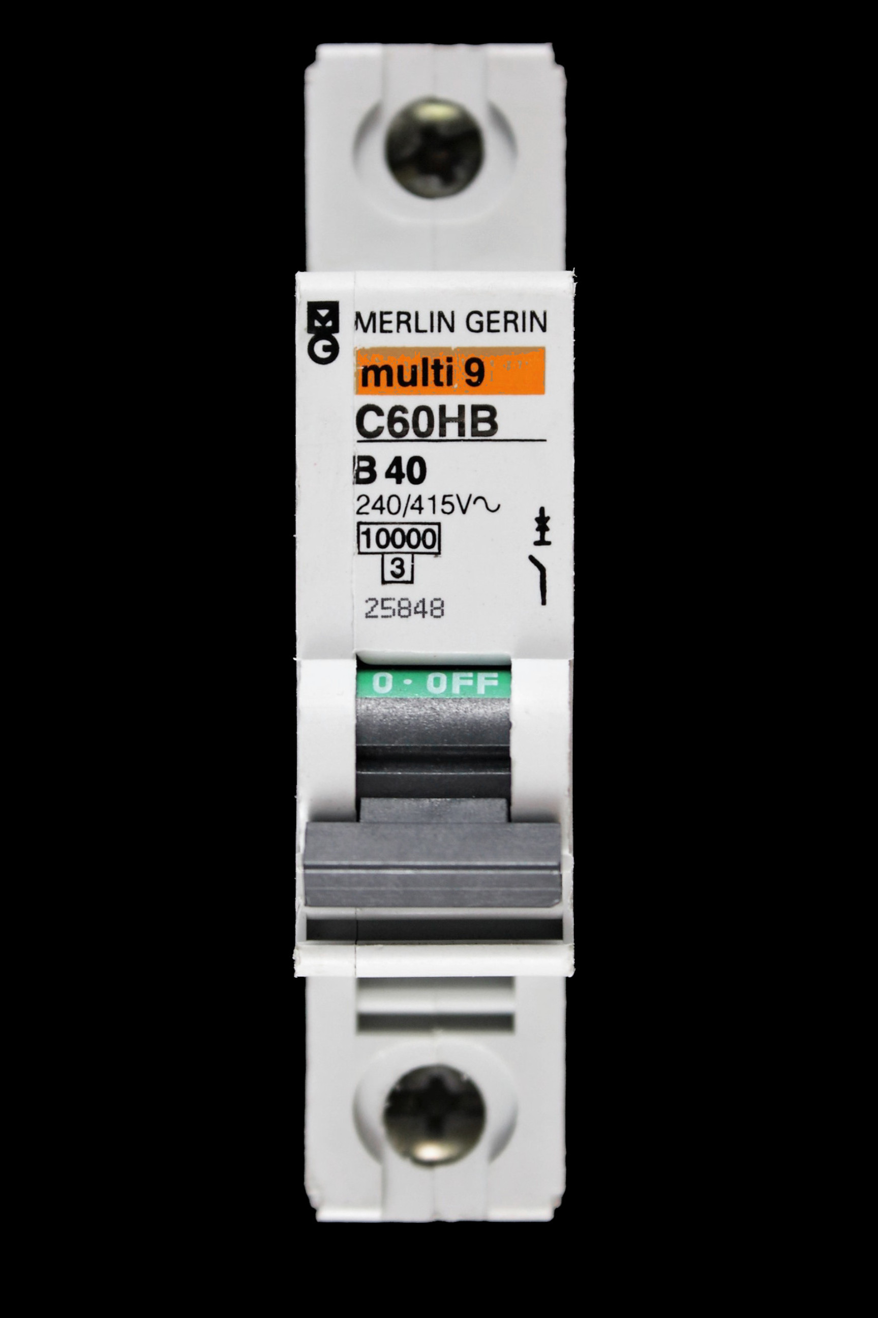 MERLIN GERIN 40 AMP CURVE B 10kA MCB CIRCUIT BREAKER C60HB 25848