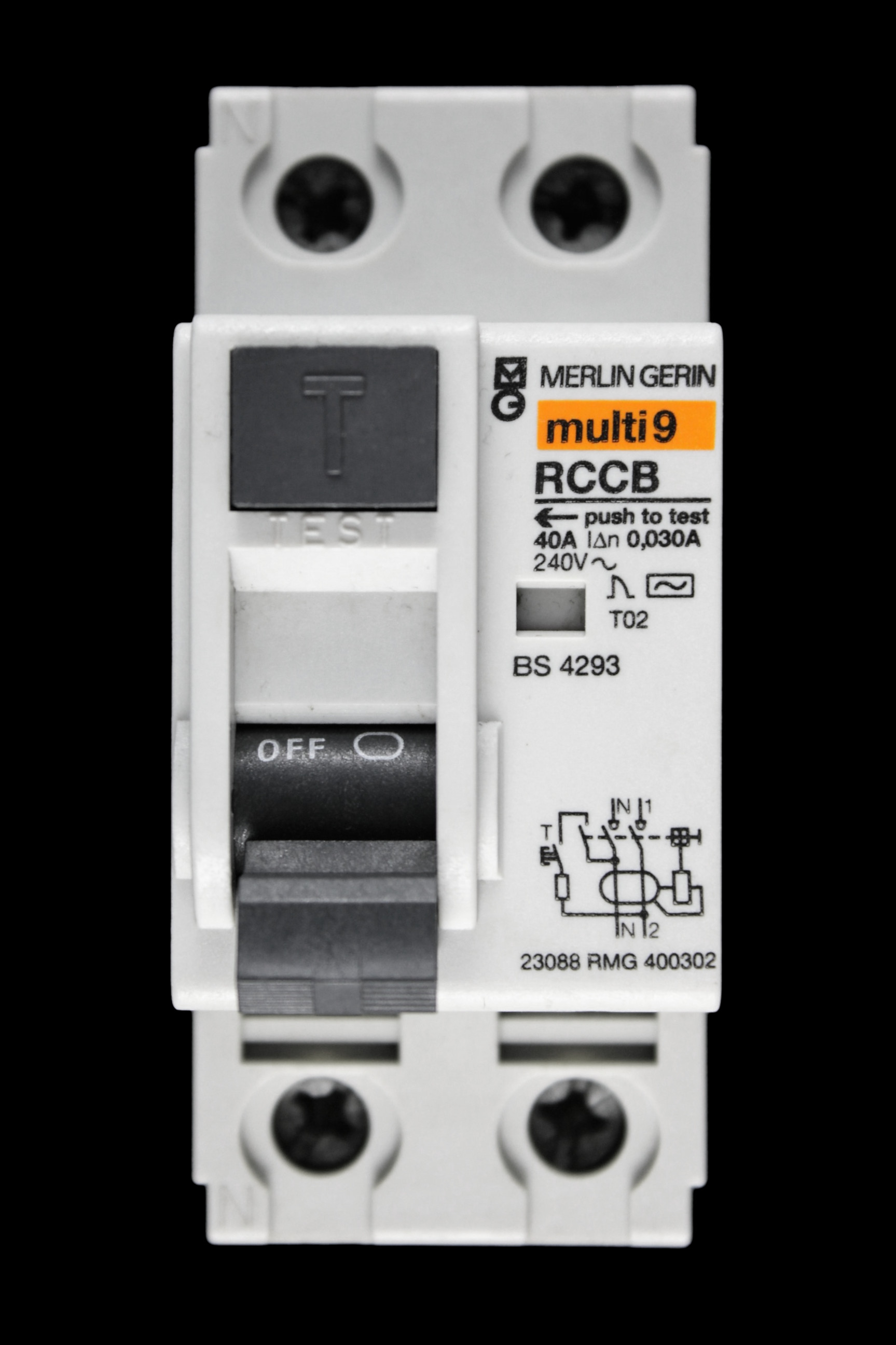 MERLIN GERIN 40 AMP 30mA DOUBLE POLE RCCB RCD TYPE AC 23088 RMG 400302