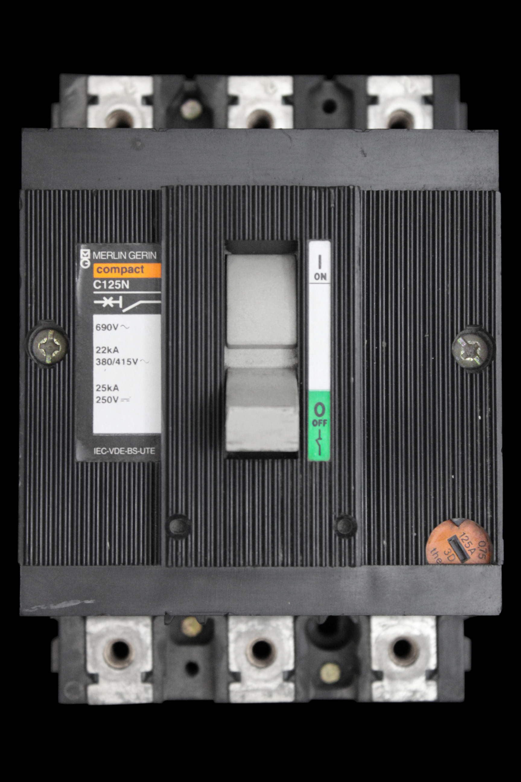 MERLIN GERIN 125 AMP 22kA TRIPLE POLE MCCB COMPACT C125N