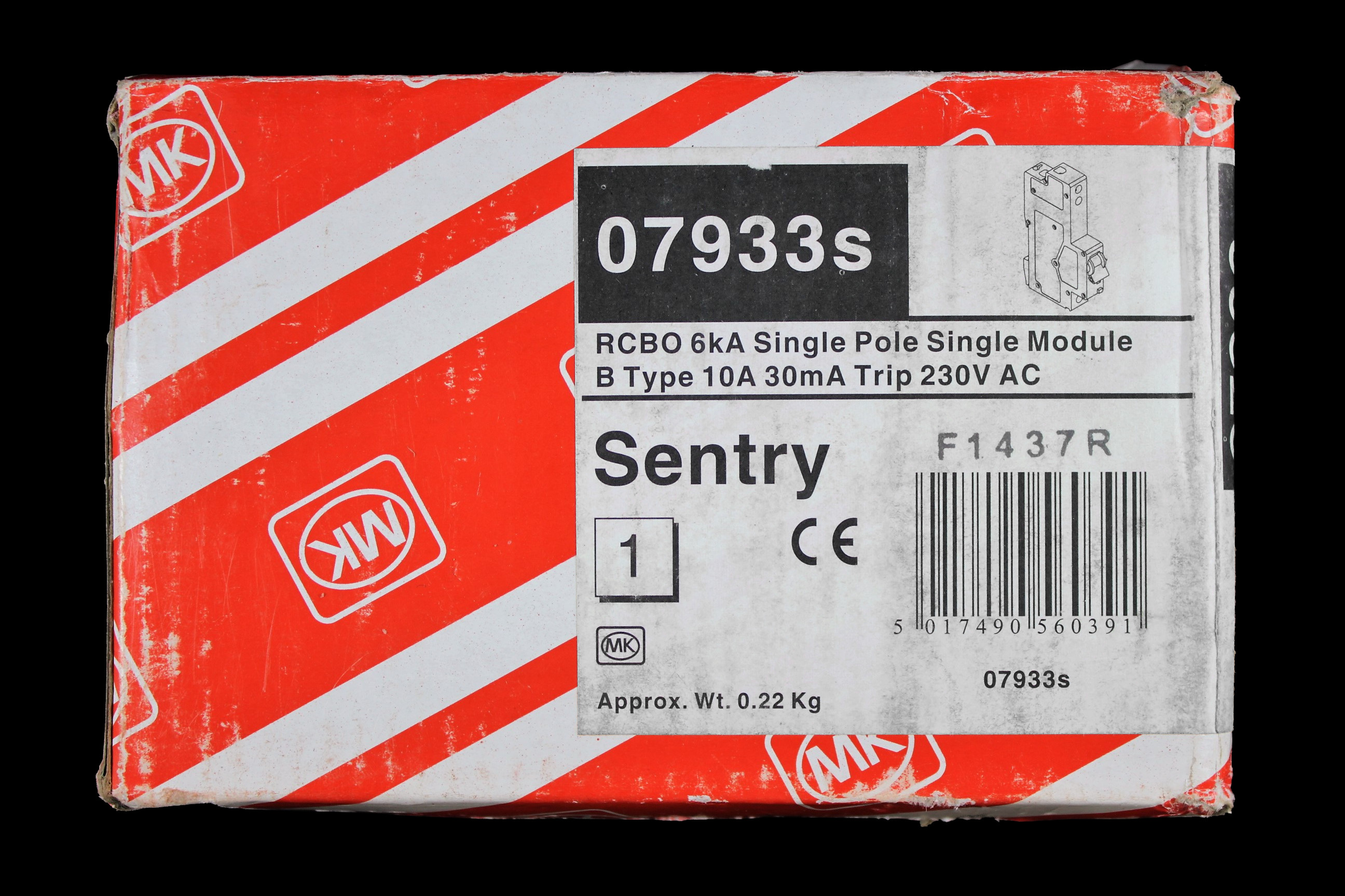 MK 10 AMP CURVE B 6kA 30mA RCBO TYPE AC SENTRY 07933s 7933s
