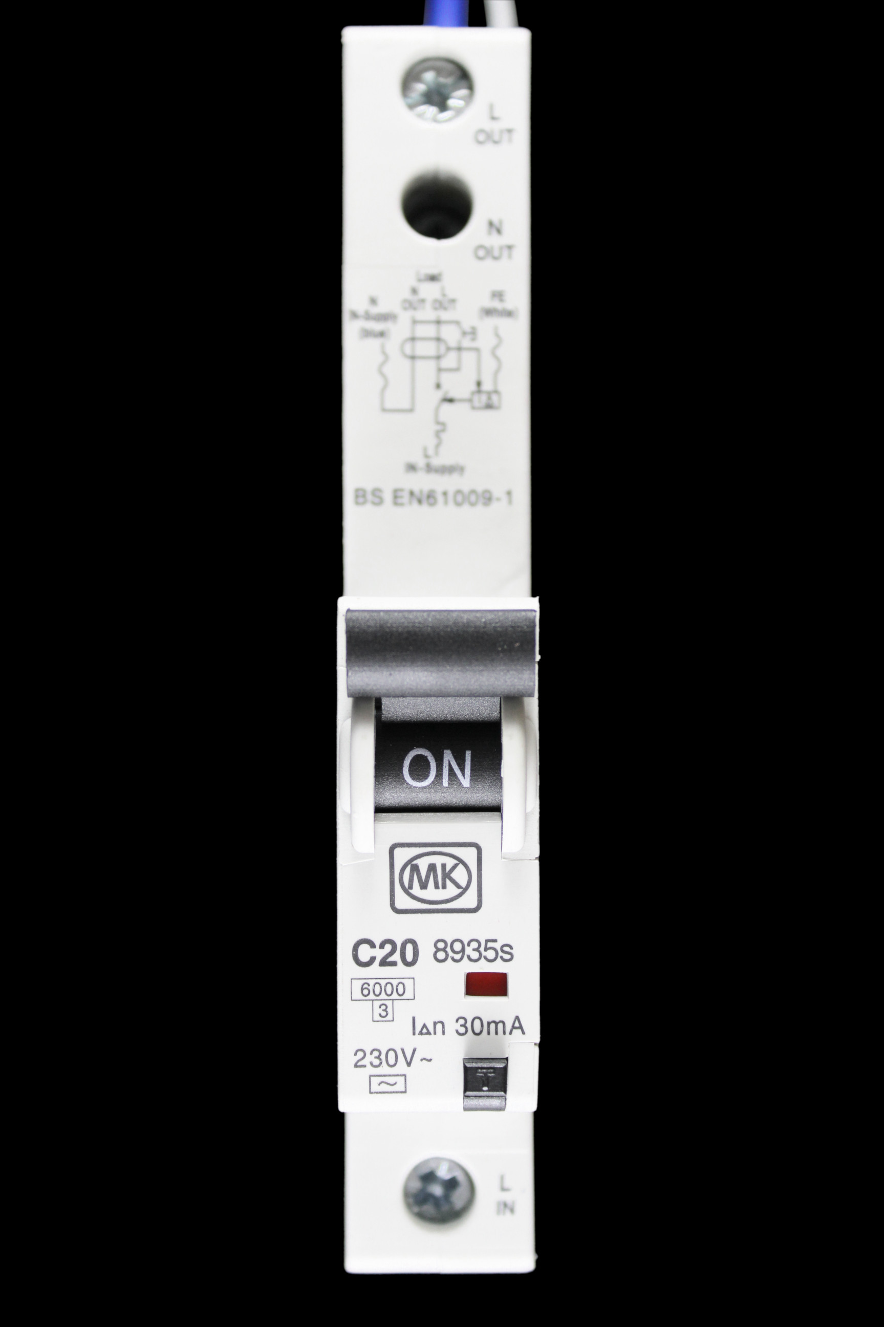 MK 20 AMP CURVE C 6kA 30mA RCBO TYPE AC SENTRY 8935s 08935s