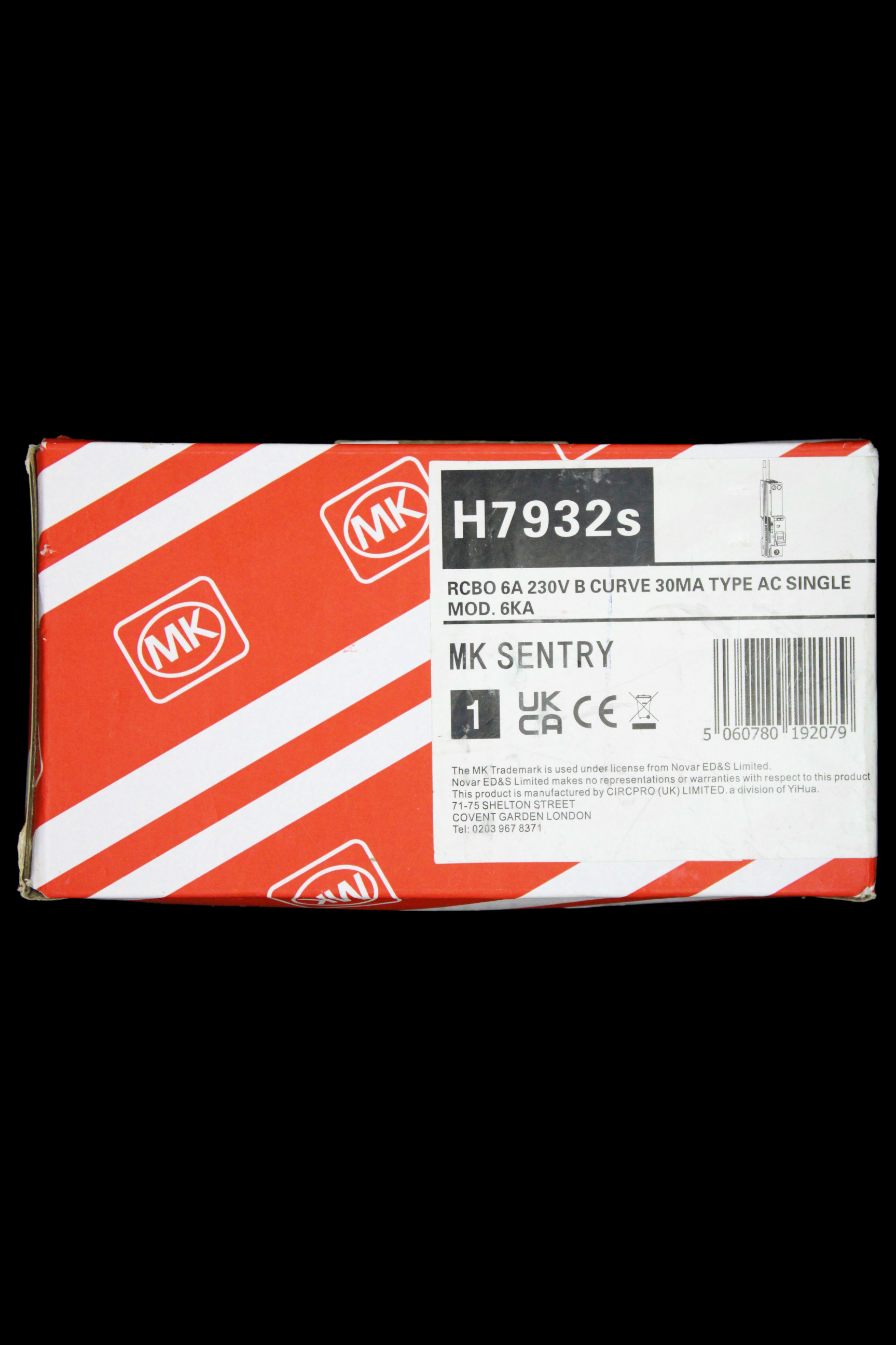 MK 6 AMP CURVE B 6kA 30mA RCBO TYPE AC SENTRY H7932s