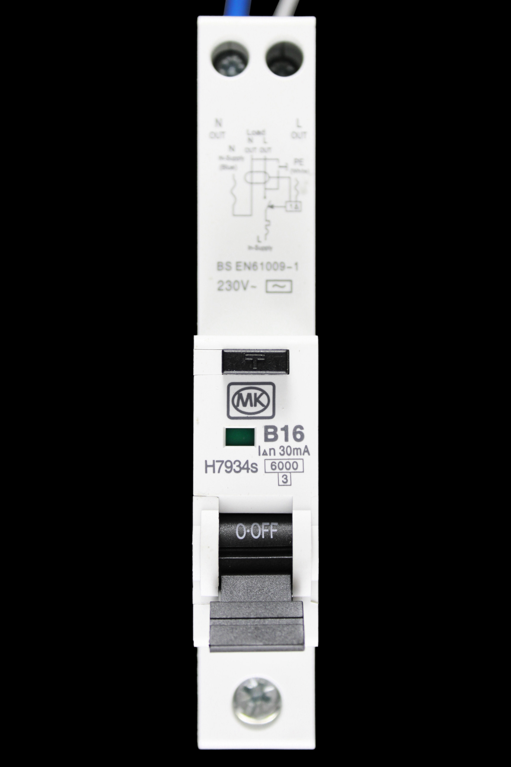 MK 16 AMP CURVE B 6kA 30mA RCBO TYPE AC SENTRY H7934s