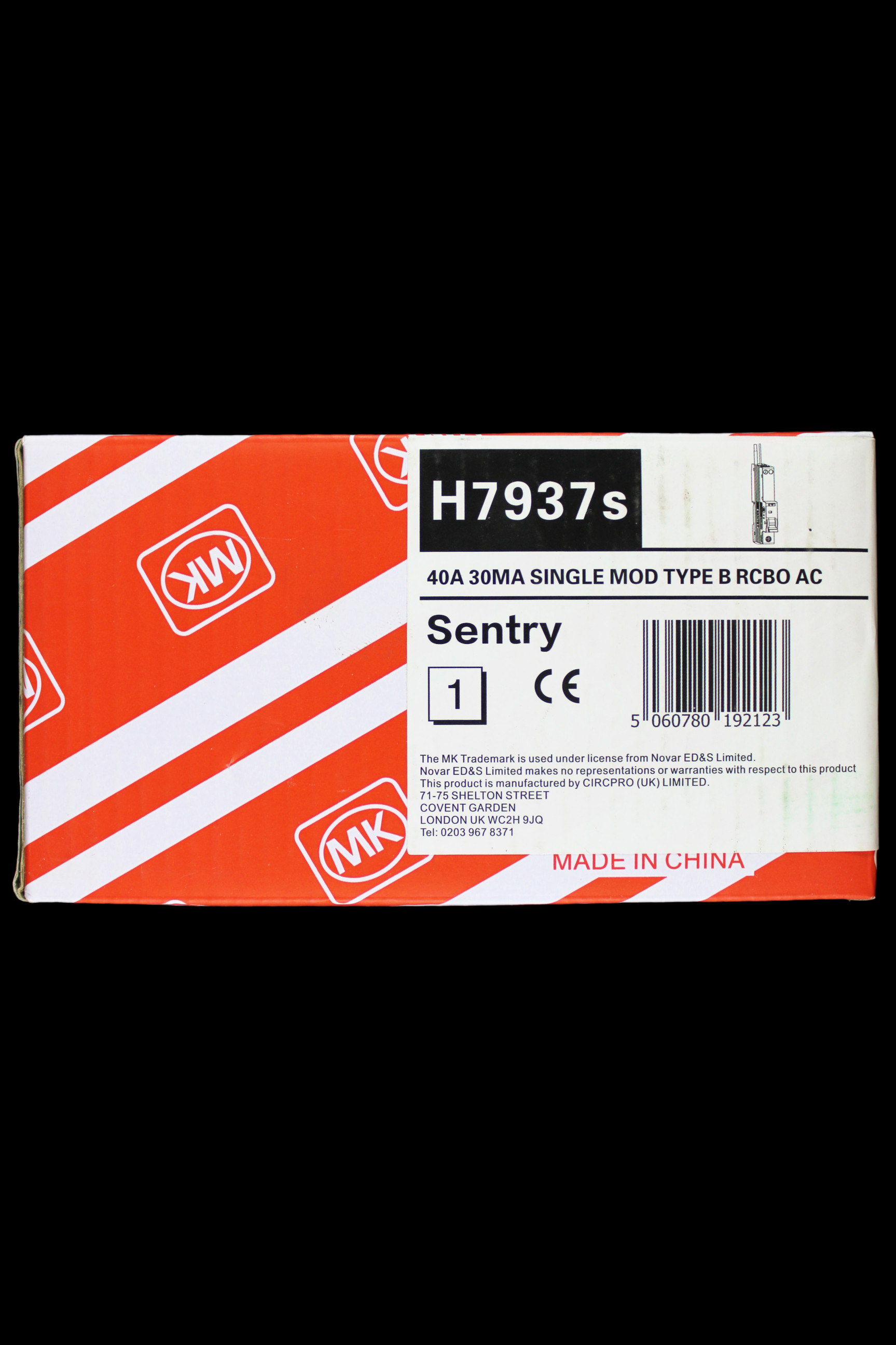 MK 40 AMP CURVE B 6kA 30mA RCBO TYPE AC SENTRY H7937s