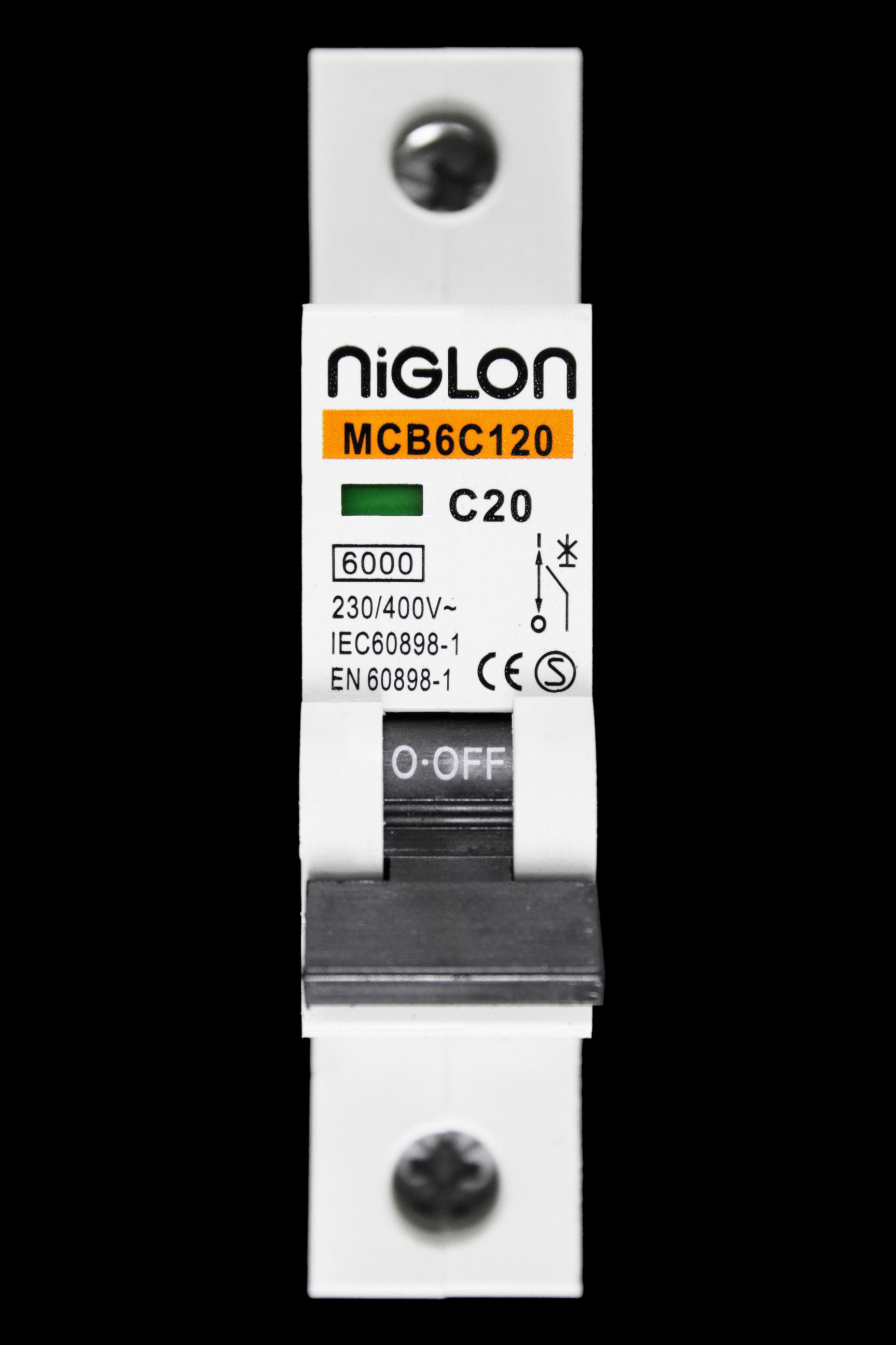 NIGLON 20 AMP CURVE C 6kA MCB CIRCUIT BREAKER MCB6C120