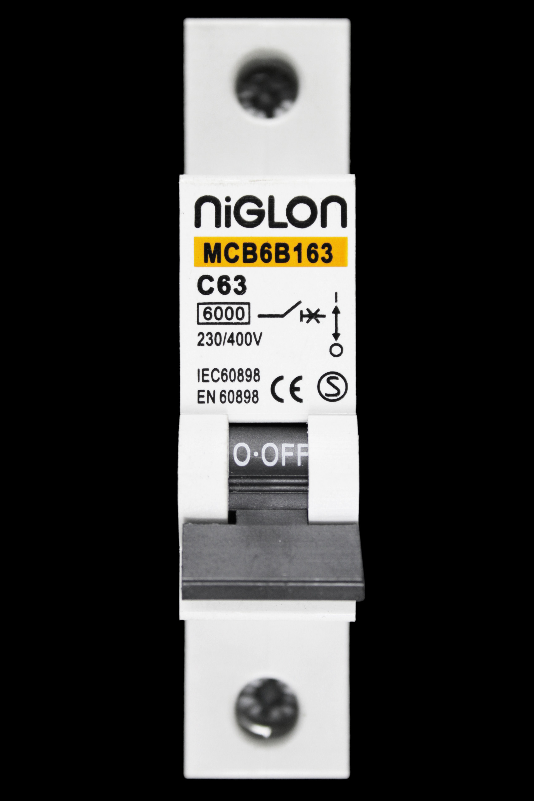 NIGLON 63 AMP CURVE C 6kA MCB CIRCUIT BREAKER MCB6B163